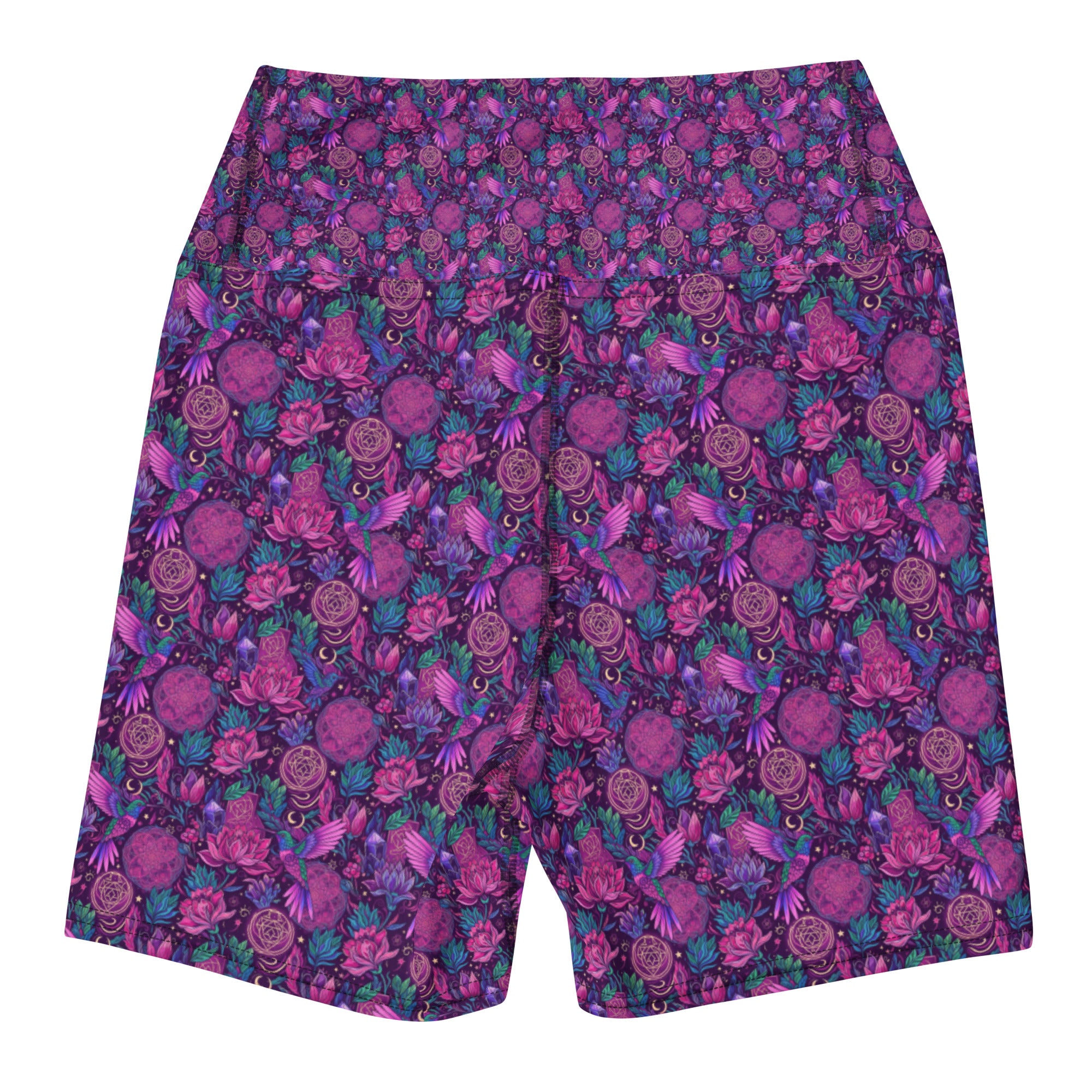 Hummingbird Divination Art Yoga Shorts | GearBunch