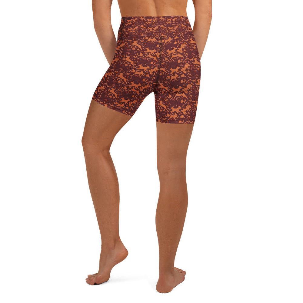 Minimal Fetch Art Yoga Shorts | GearBunch