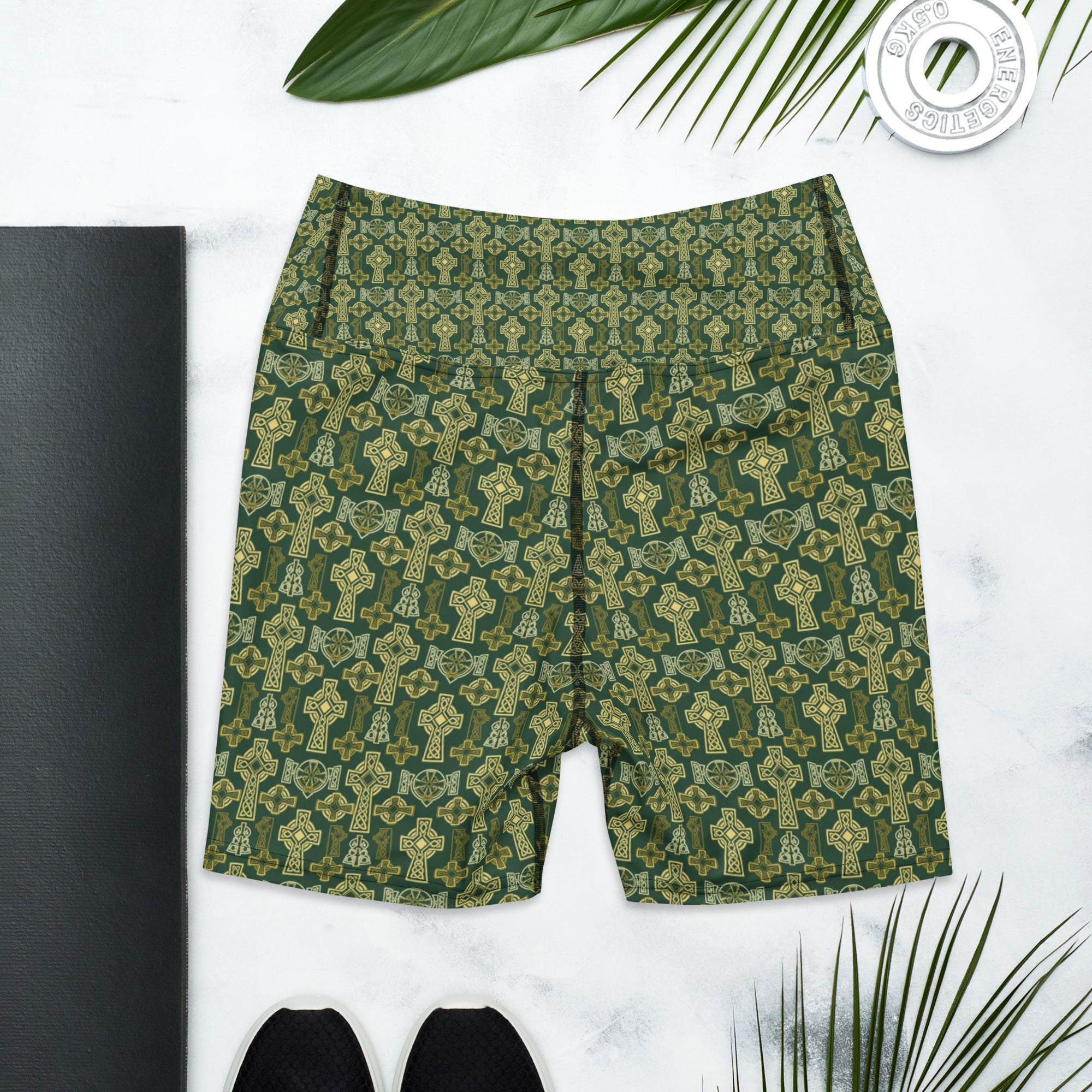 Celtic Cross Knotwork Yoga Shorts | GearBunch