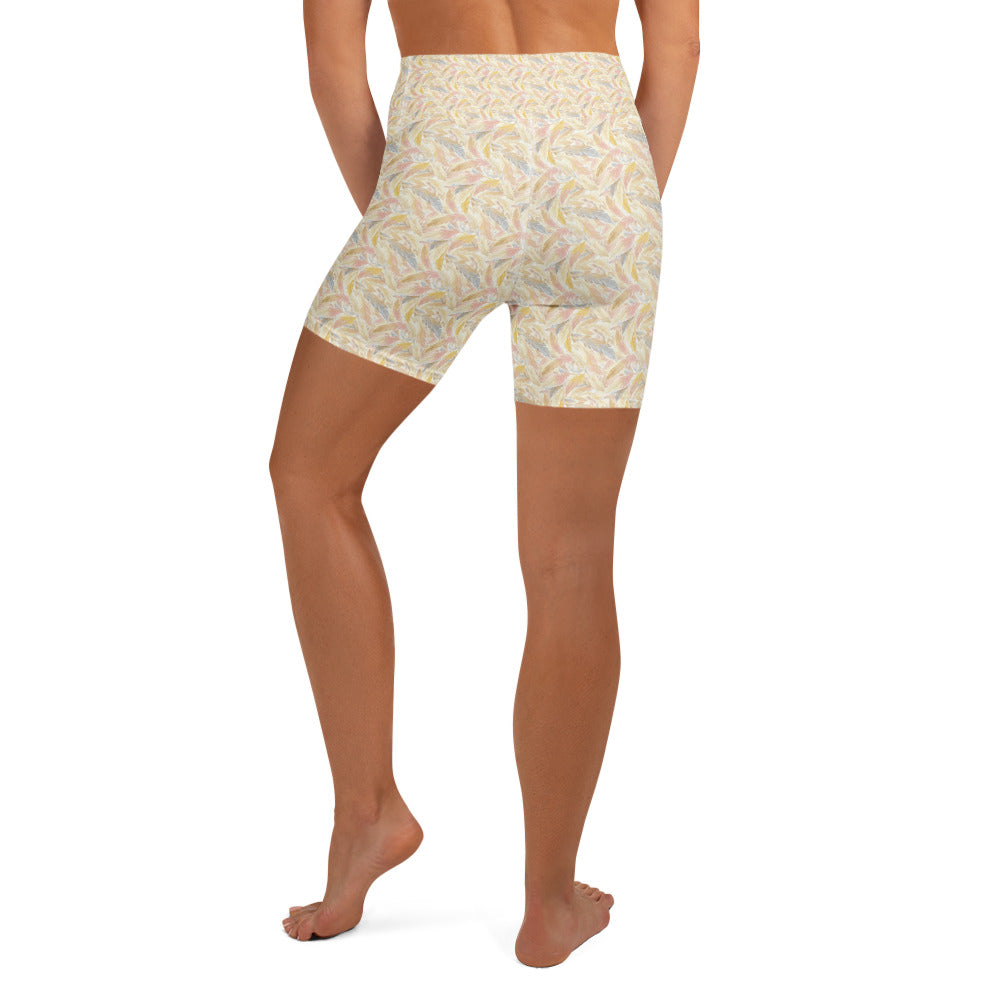 Angel Feathers Yoga Shorts | GearBunch