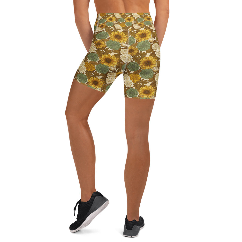 Virgo Harvest Botanical Yoga Shorts | GearBunch