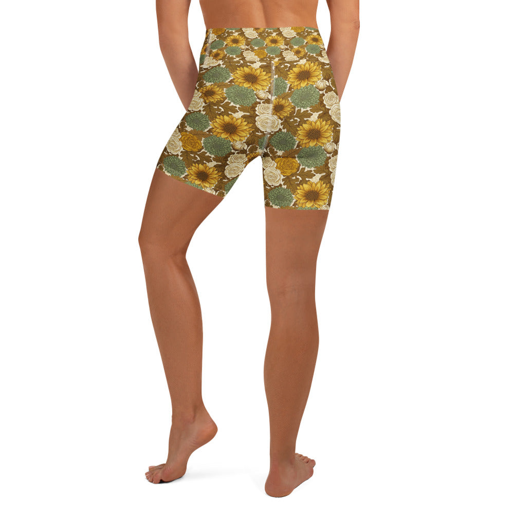 Virgo Harvest Botanical Yoga Shorts | GearBunch