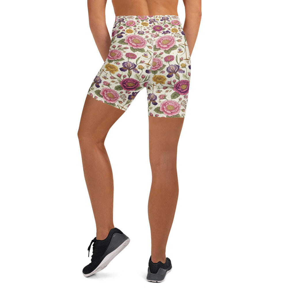 Libra Balance Floral Yoga Shorts | GearBunch