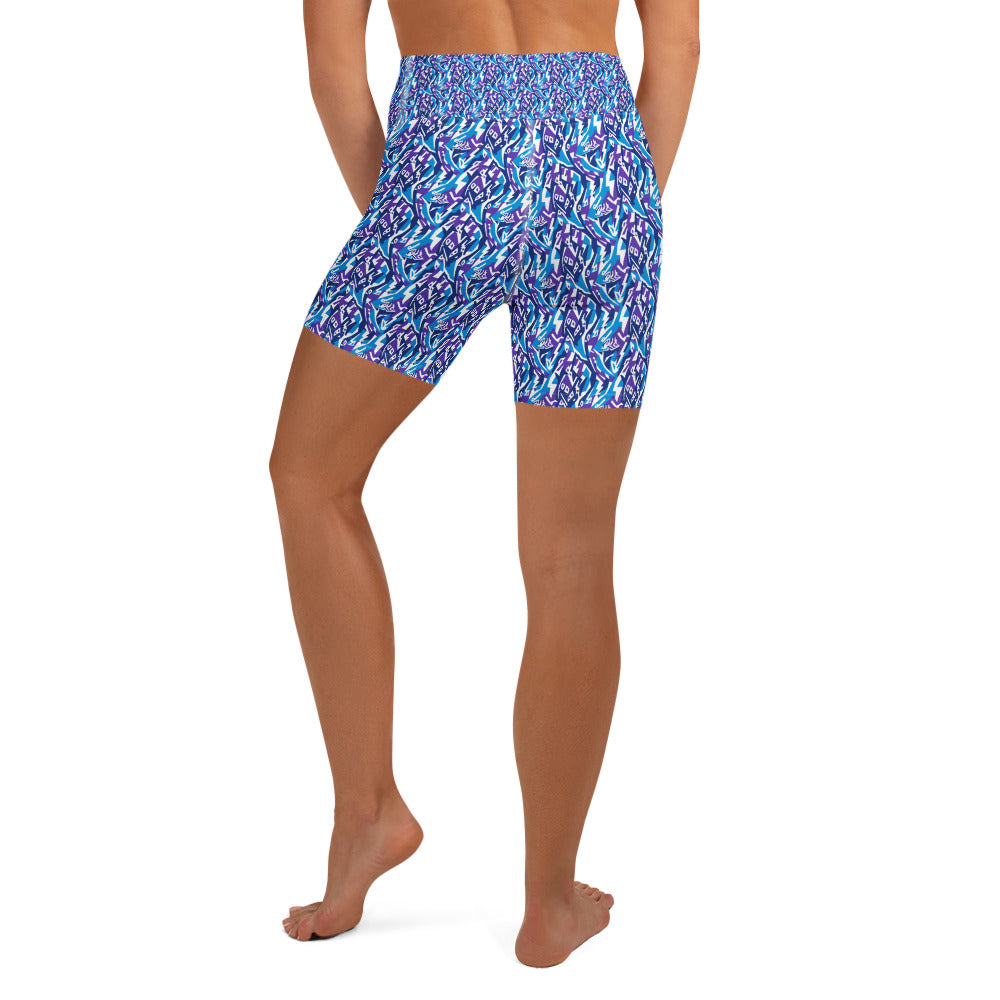 Aquarius Electric Waves Yoga Shorts | GearBunch