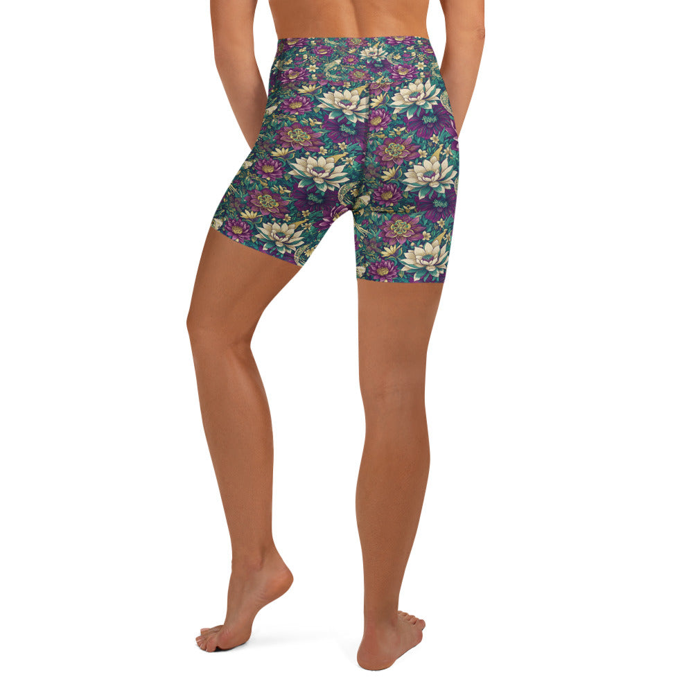 Pisces Koi Floral Yoga Shorts | GearBunch