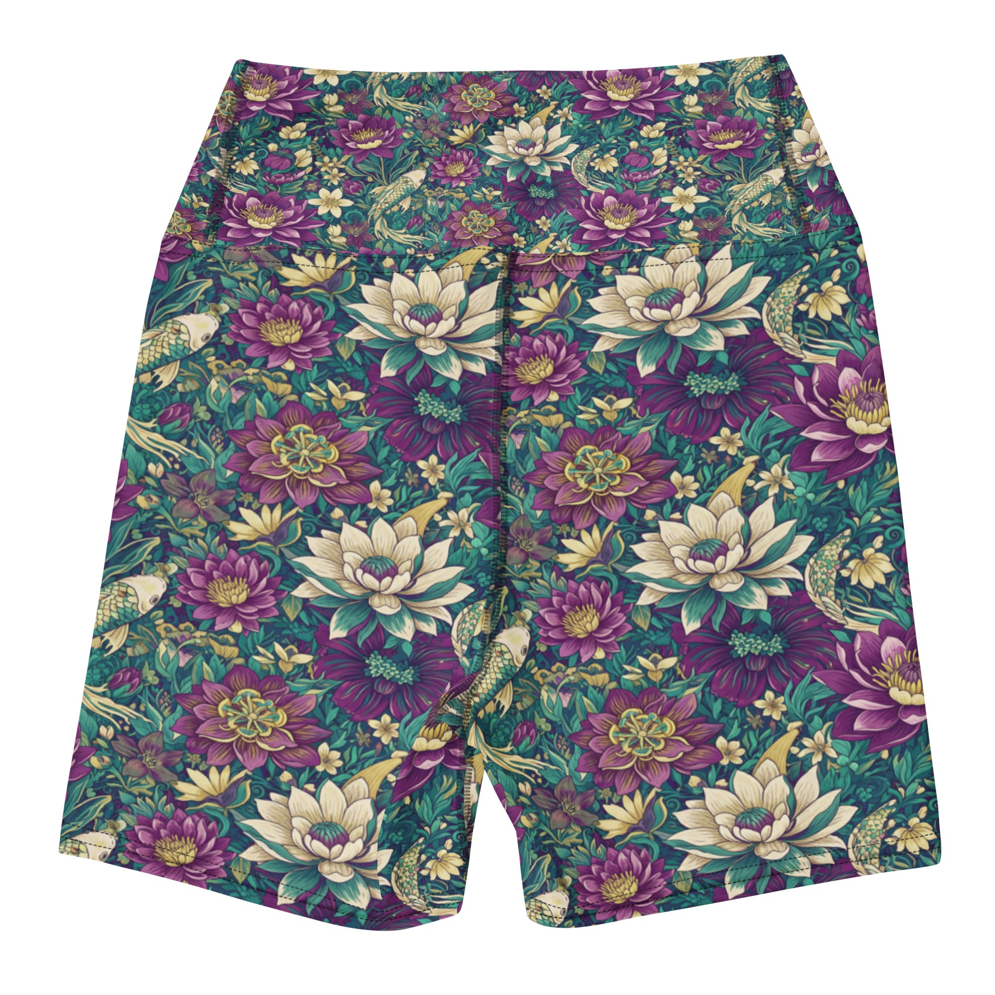 Pisces Koi Floral Yoga Shorts | GearBunch