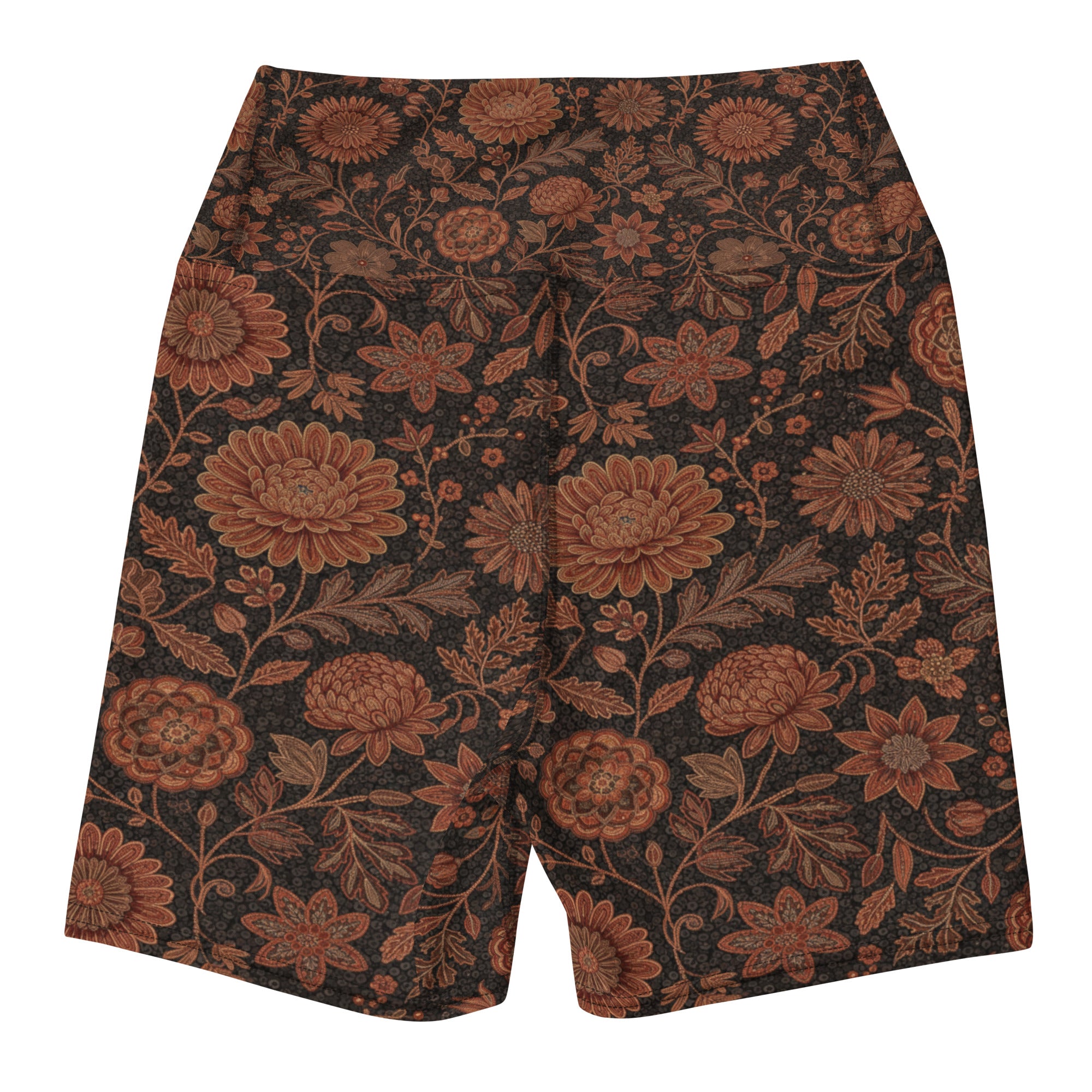 Copper Paillette Baroque Yoga Shorts | GearBunch