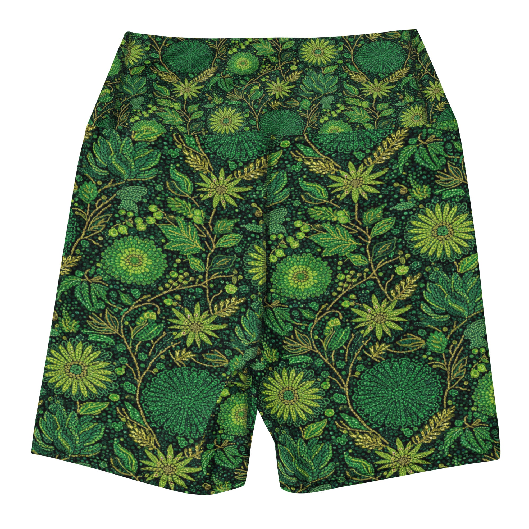 Emerald Paillette Jungle Yoga Shorts | GearBunch