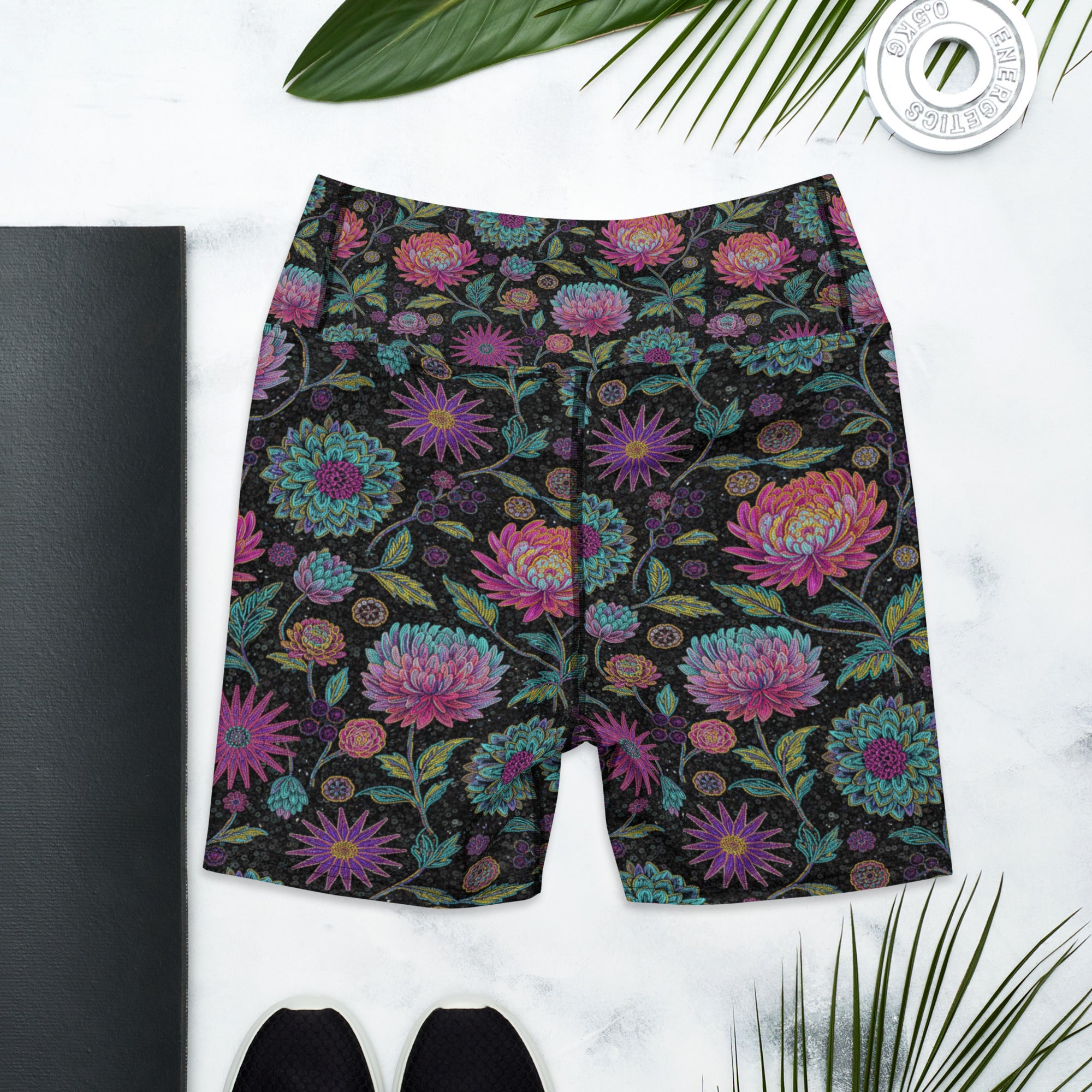 Holographic Paillette Yoga Shorts | GearBunch