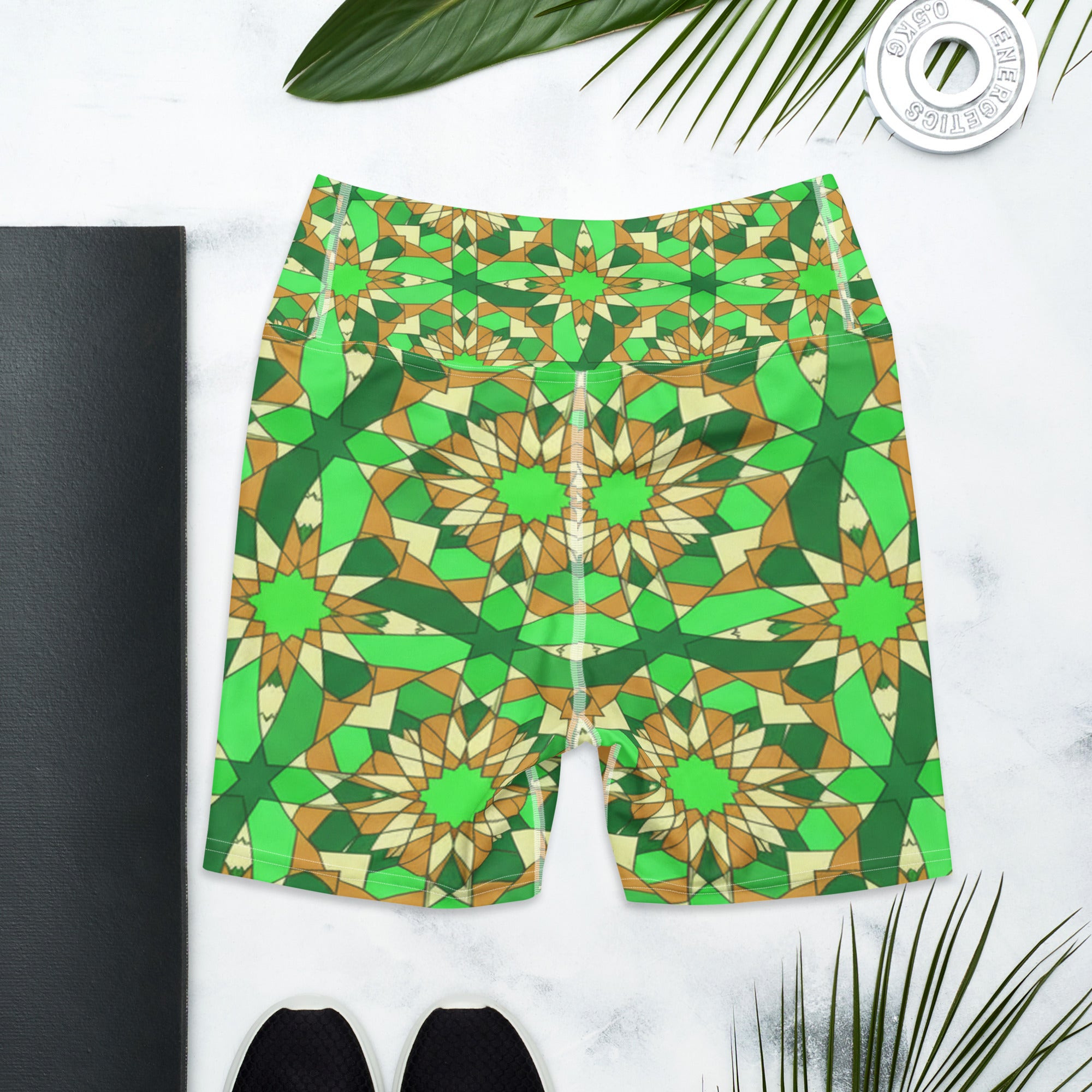 Zellige Jade Copper Yoga Shorts | GearBunch