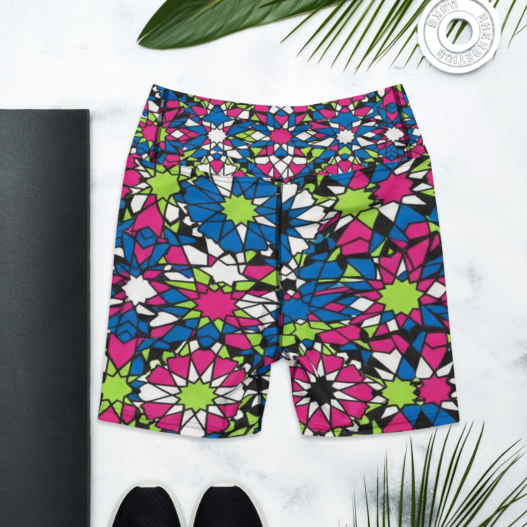 Zellige Electric Neon Yoga Shorts | GearBunch