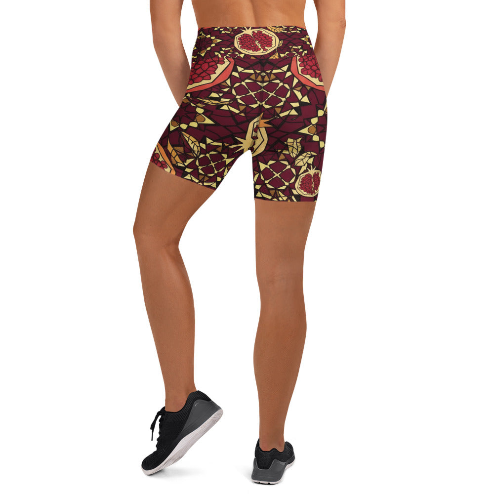 Zellige Pomegranate Yoga Shorts | GearBunch