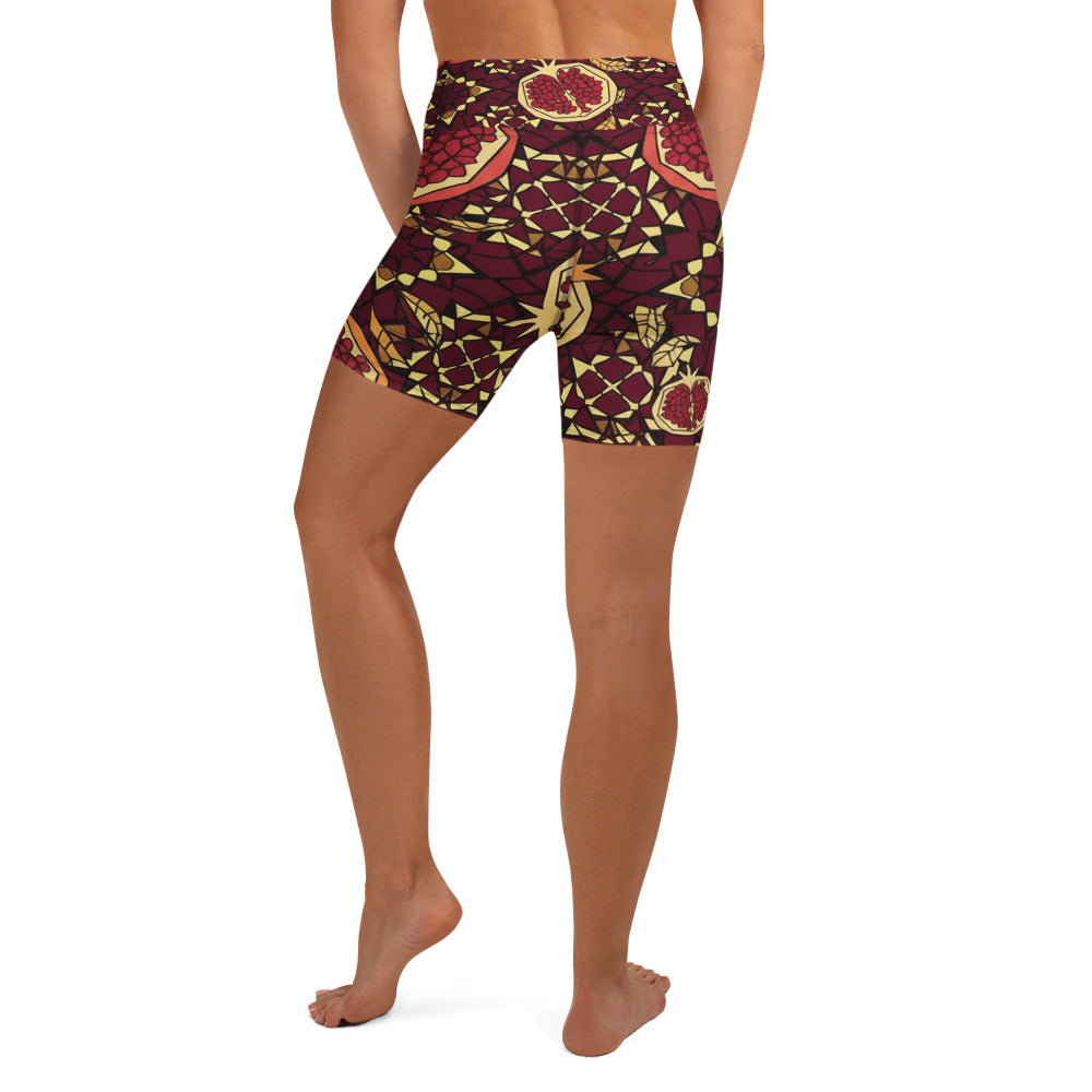 Zellige Pomegranate Yoga Shorts | GearBunch