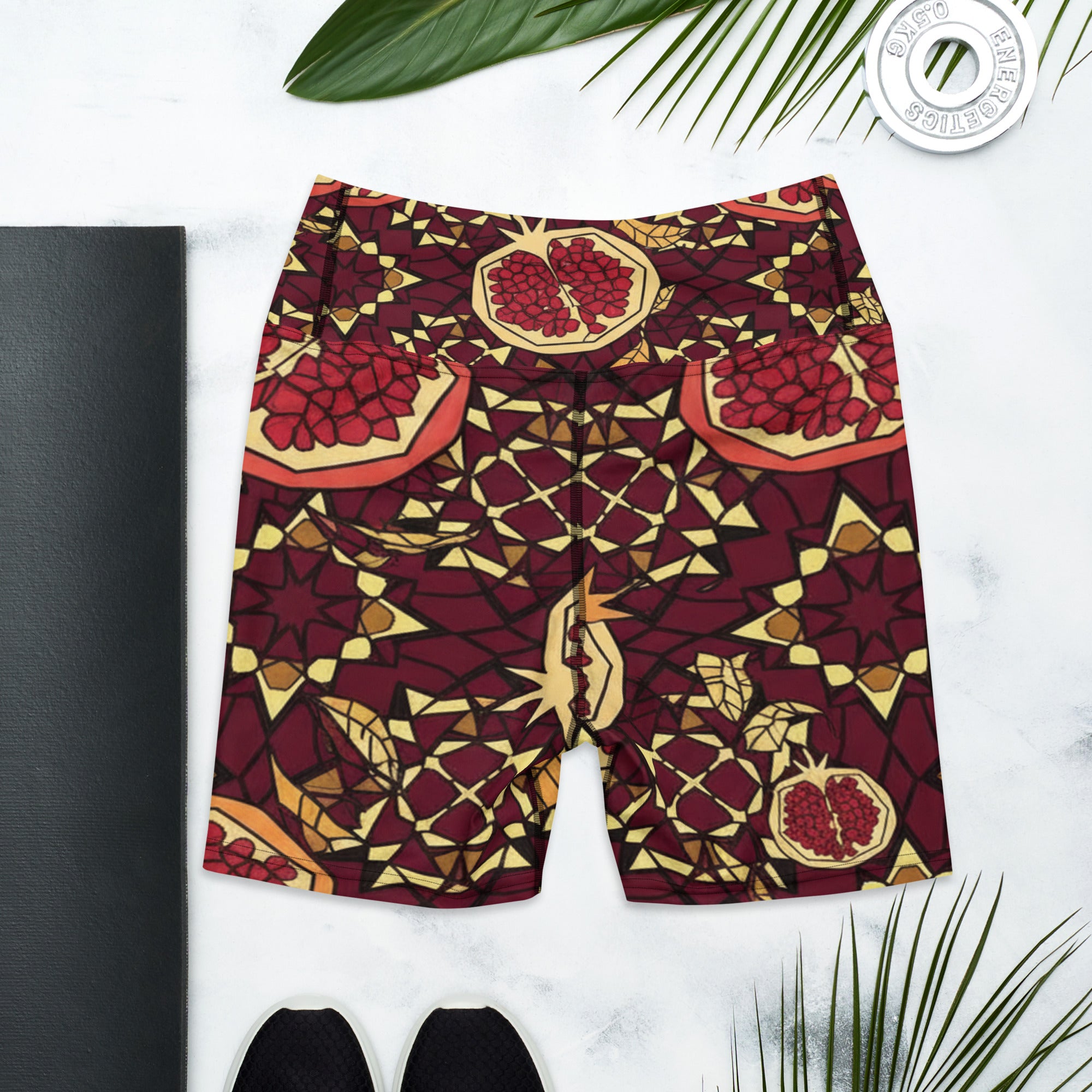 Zellige Pomegranate Yoga Shorts | GearBunch