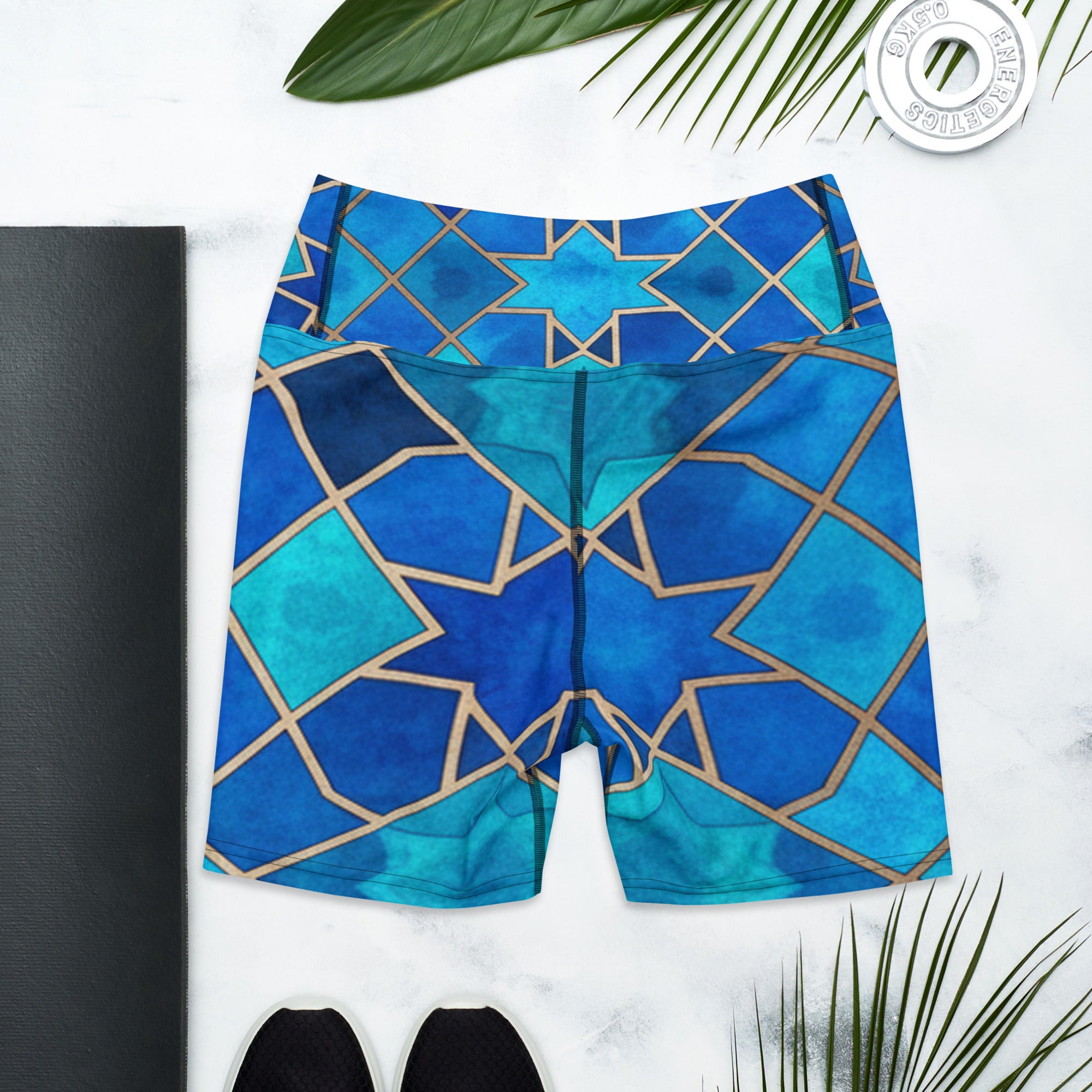 Arabic Sapphire Bronze Yoga Shorts | GearBunch