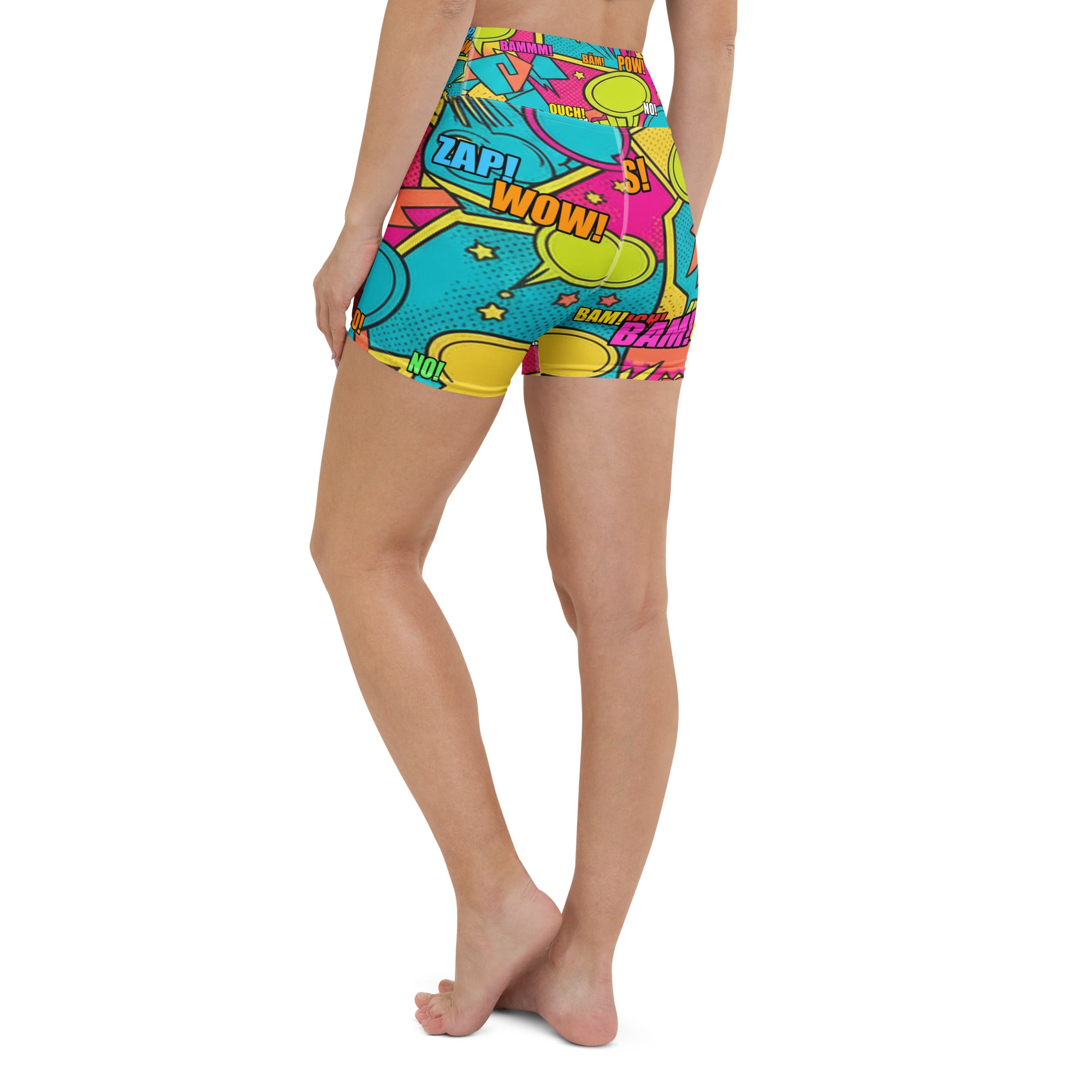 Comic Pop Tropical Yoga Shorts | GearBunch
