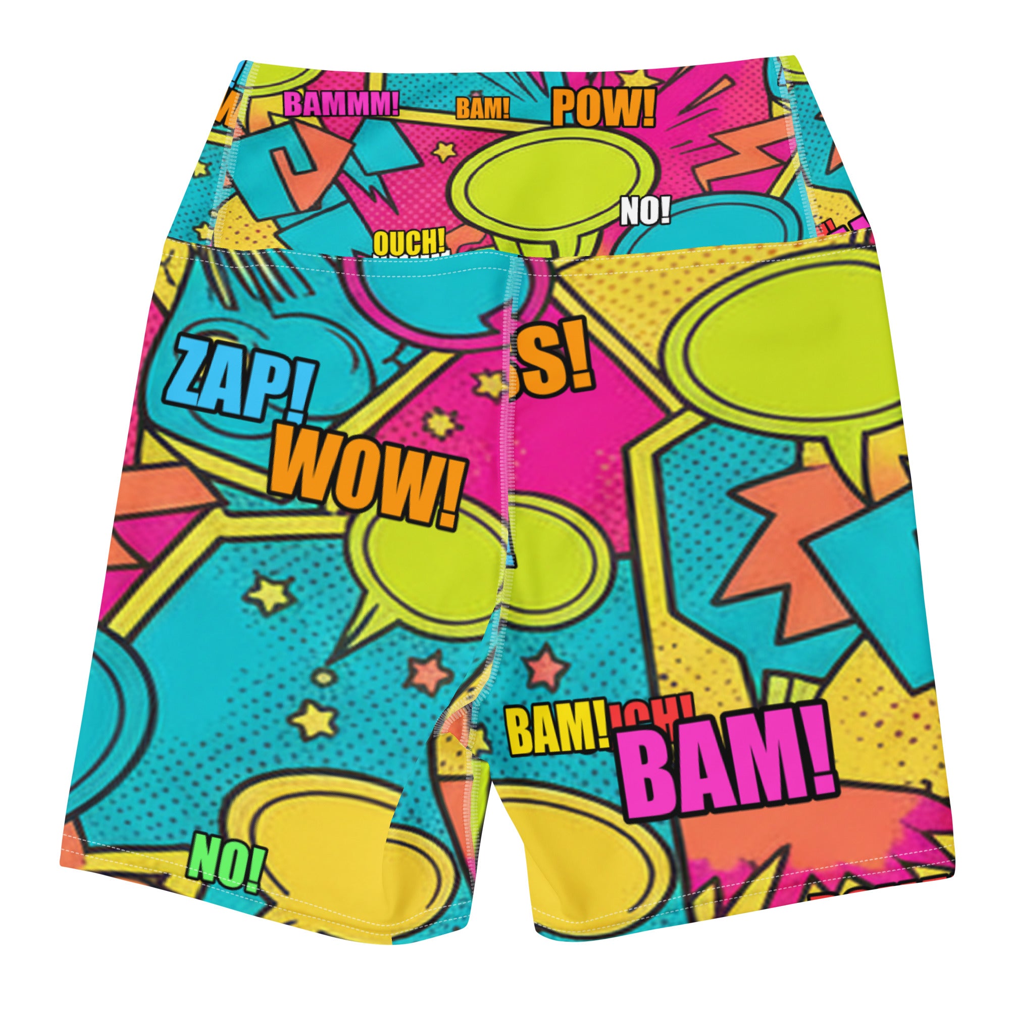 Comic Pop Tropical Yoga Shorts | GearBunch
