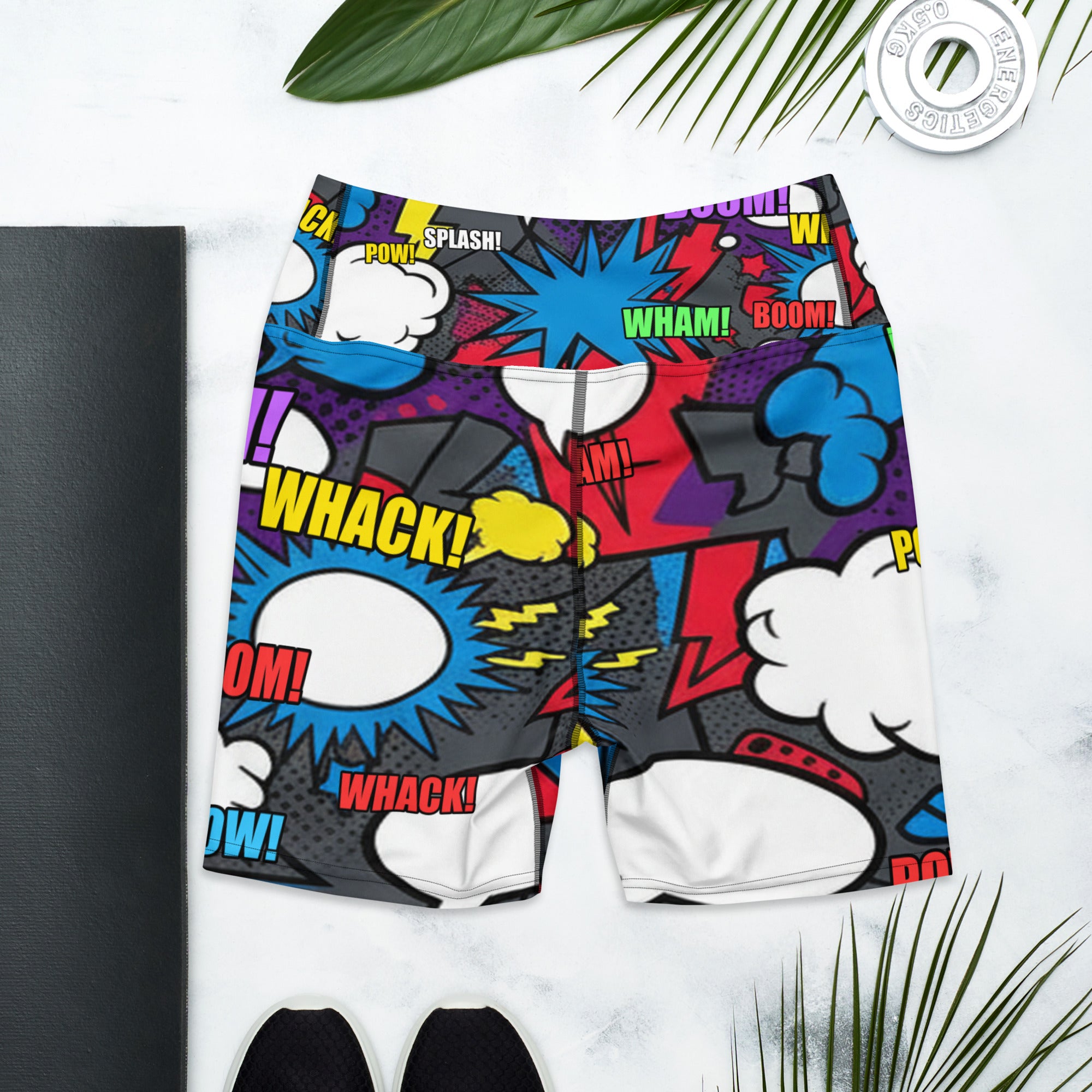 Comic Strip Dark Knight Yoga Shorts | GearBunch