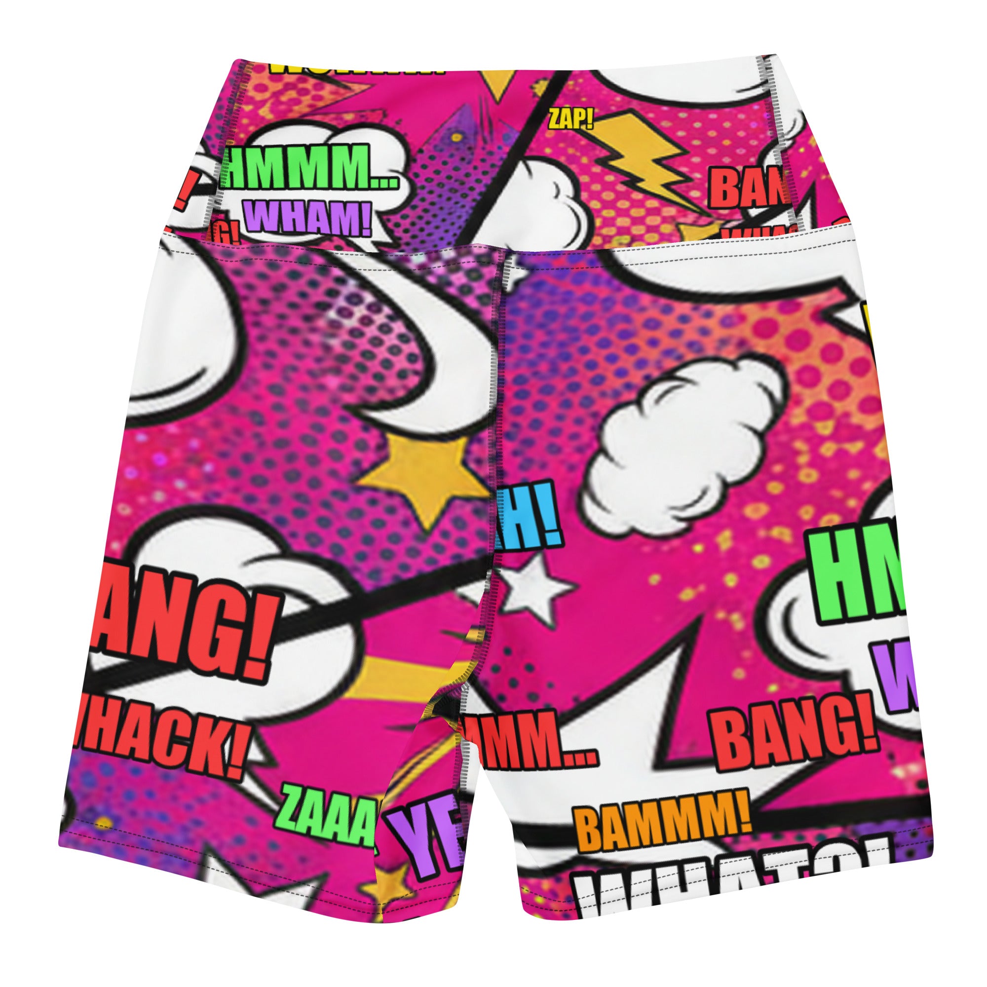 Comic Strip Girl Power Yoga Shorts | GearBunch