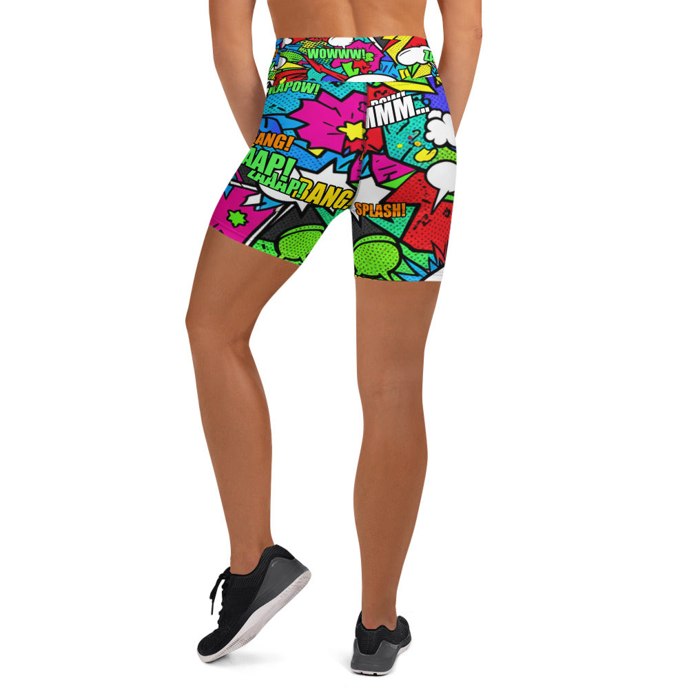 Comic Strip Zombie Apocalypse Yoga Shorts | GearBunch