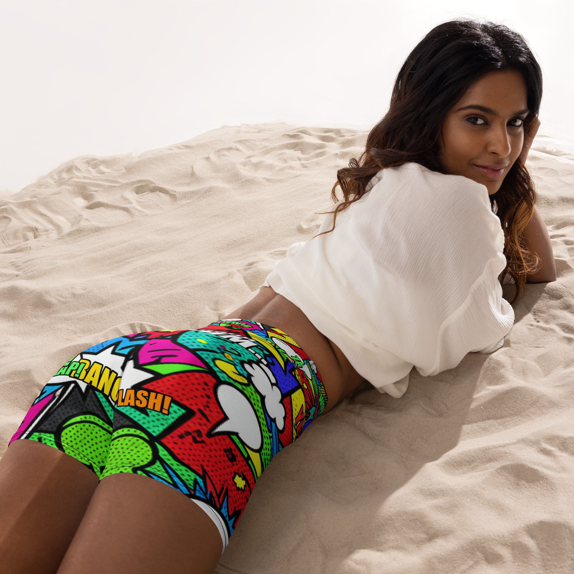 Comic Strip Zombie Apocalypse Yoga Shorts | GearBunch