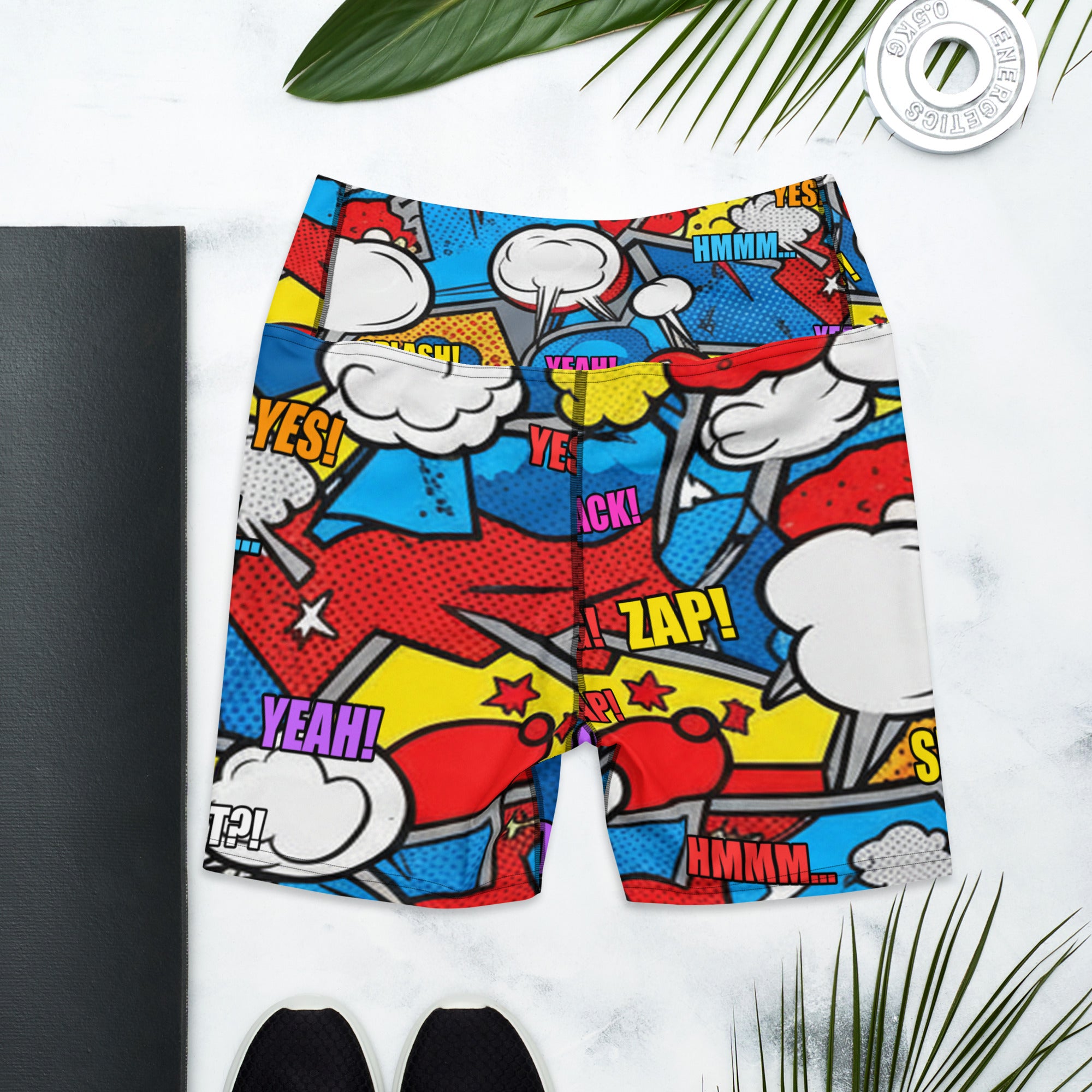 Comic Strip Robot Wars Yoga Shorts | GearBunch