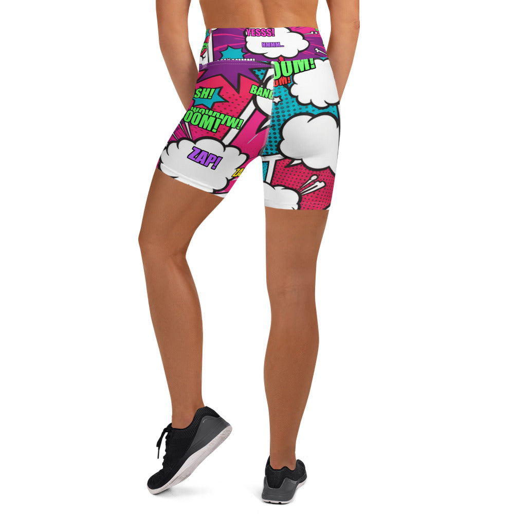 Comic Strip Roller Derby Yoga Shorts | GearBunch