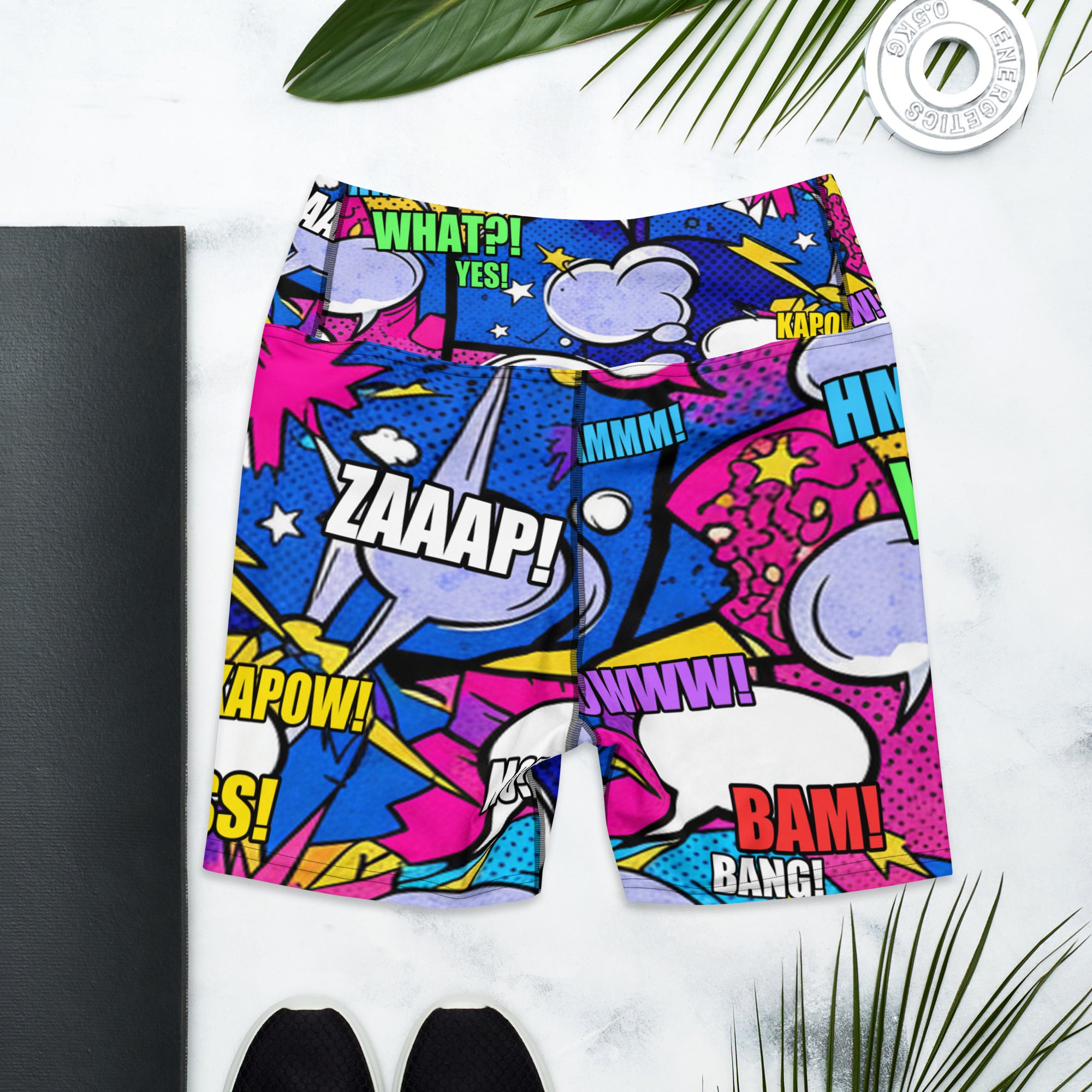 Comic Strip Cosmic Boom Yoga Shorts | GearBunch