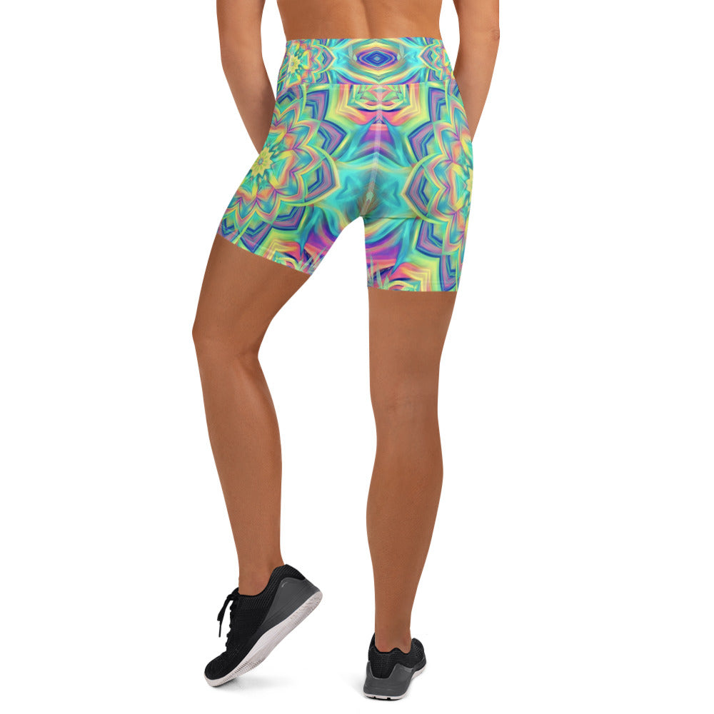 Psychedelic Tropical Yoga Shorts | GearBunch