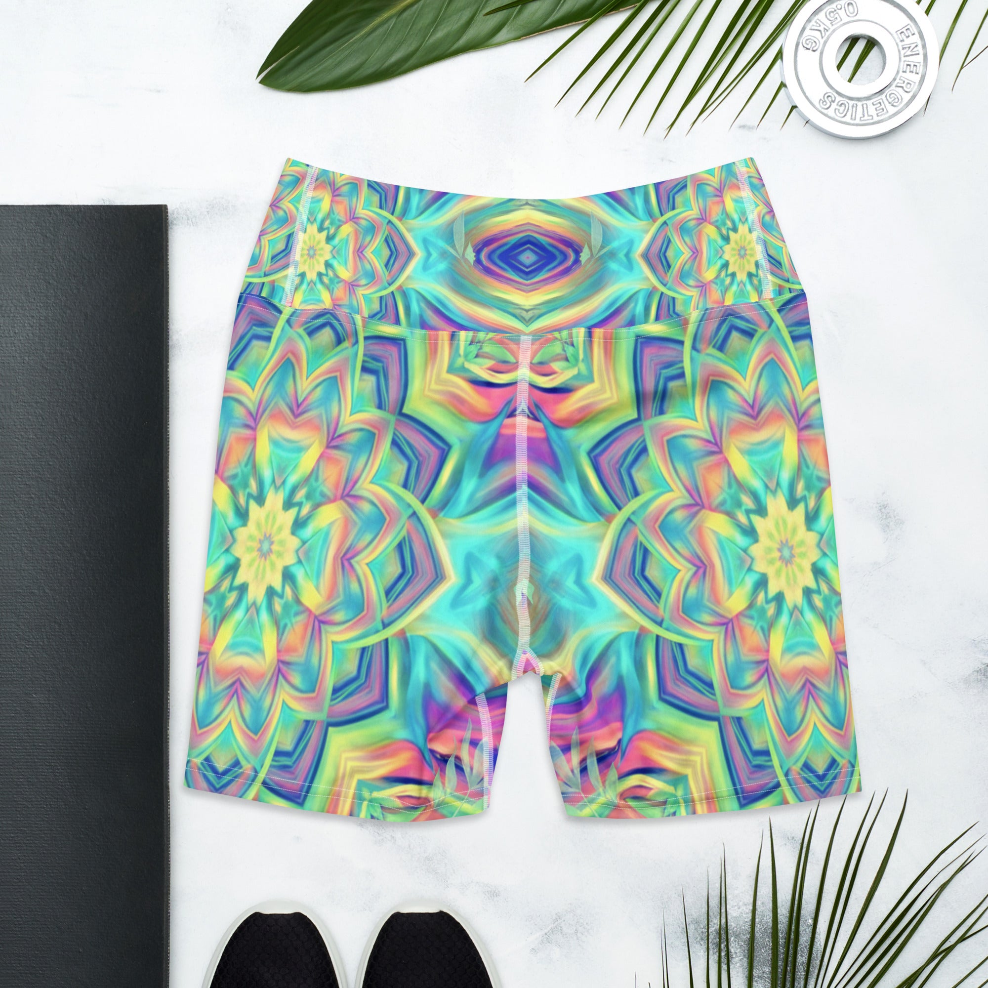 Psychedelic Tropical Yoga Shorts | GearBunch