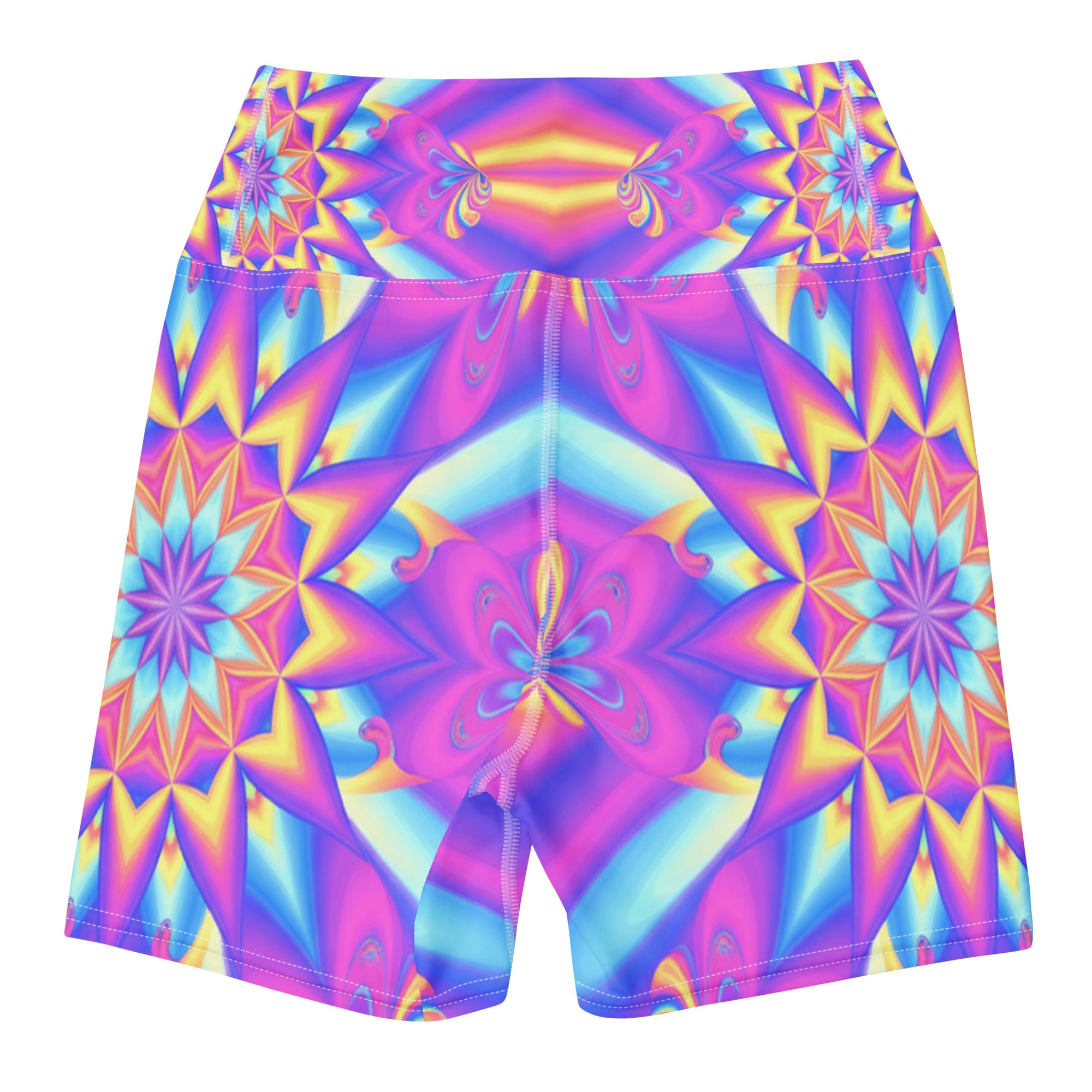 Psychedelic Candy Rave Yoga Shorts | GearBunch