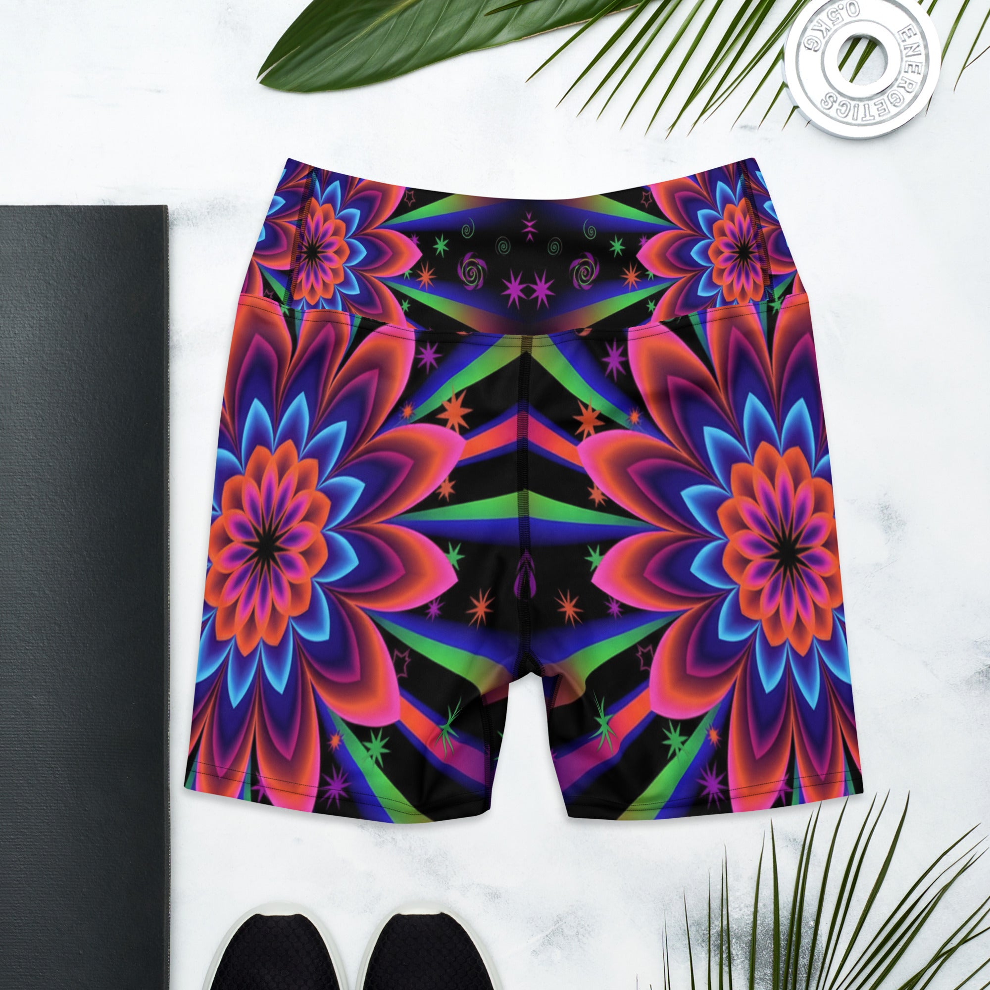 Psychedelic Blacklight Yoga Shorts | GearBunch