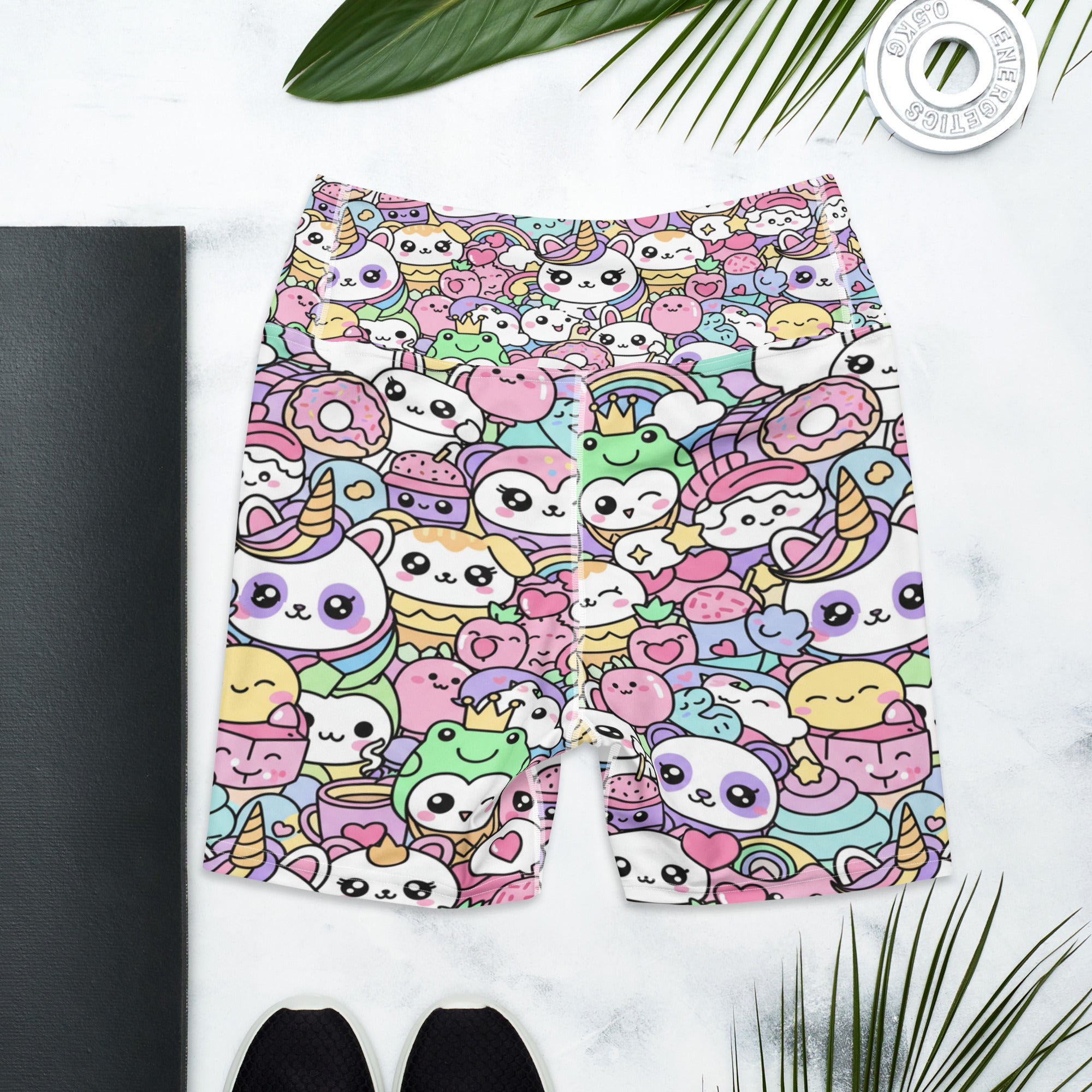 Kawaii Rainbow Unicorn Yoga Shorts | GearBunch