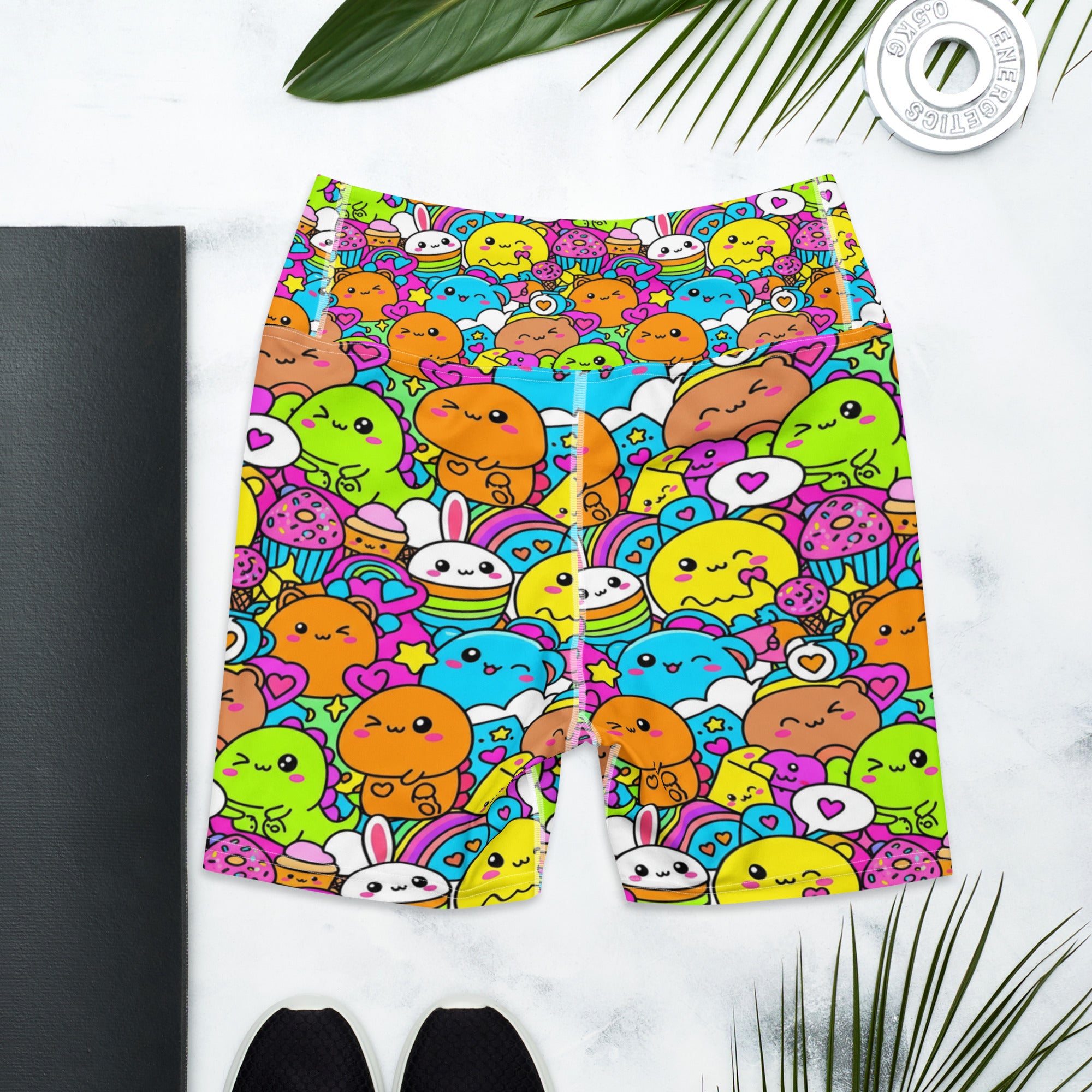 Kawaii Dinosaur Stomp Yoga Shorts | GearBunch