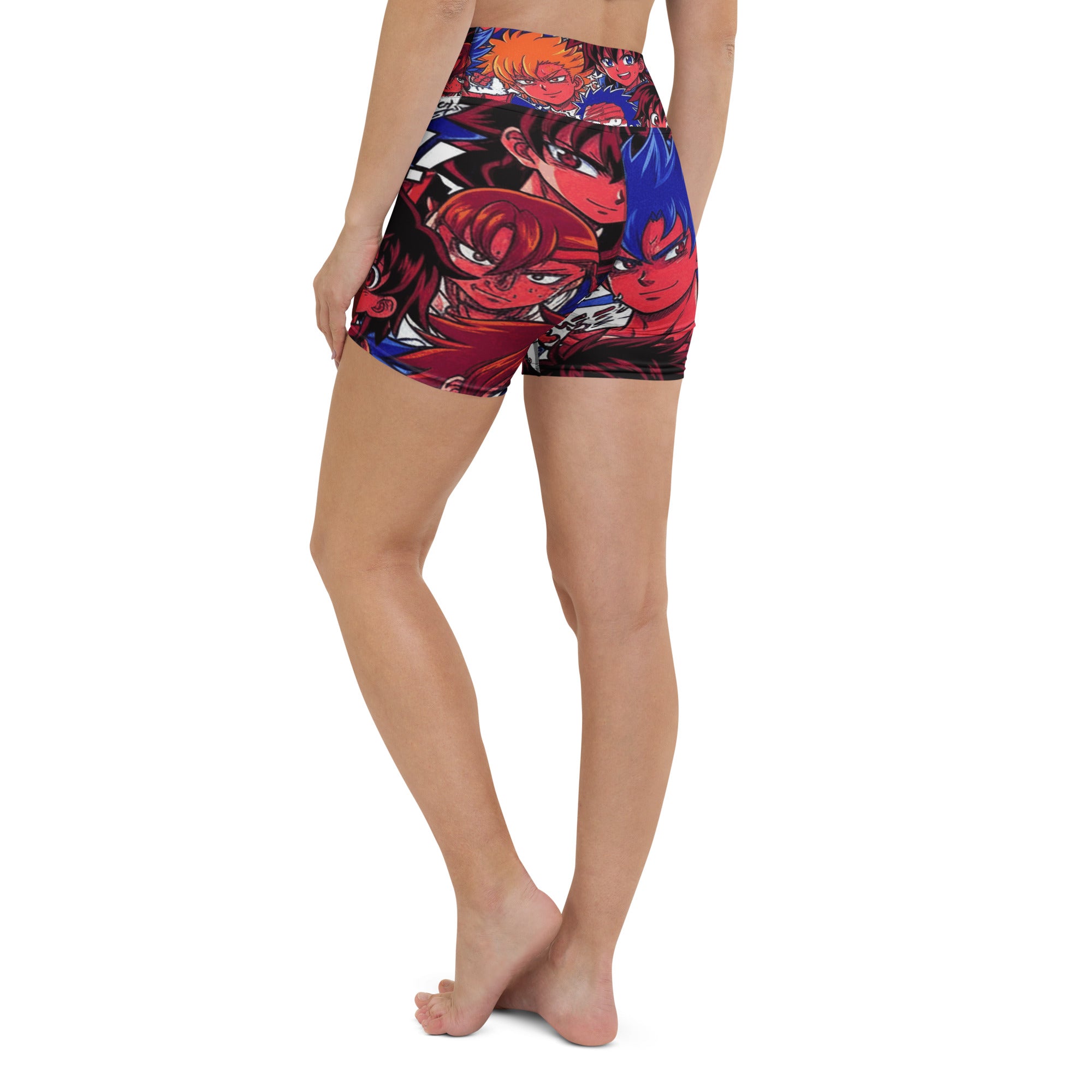 Anime Collage Dark Shonen Yoga Shorts | GearBunch