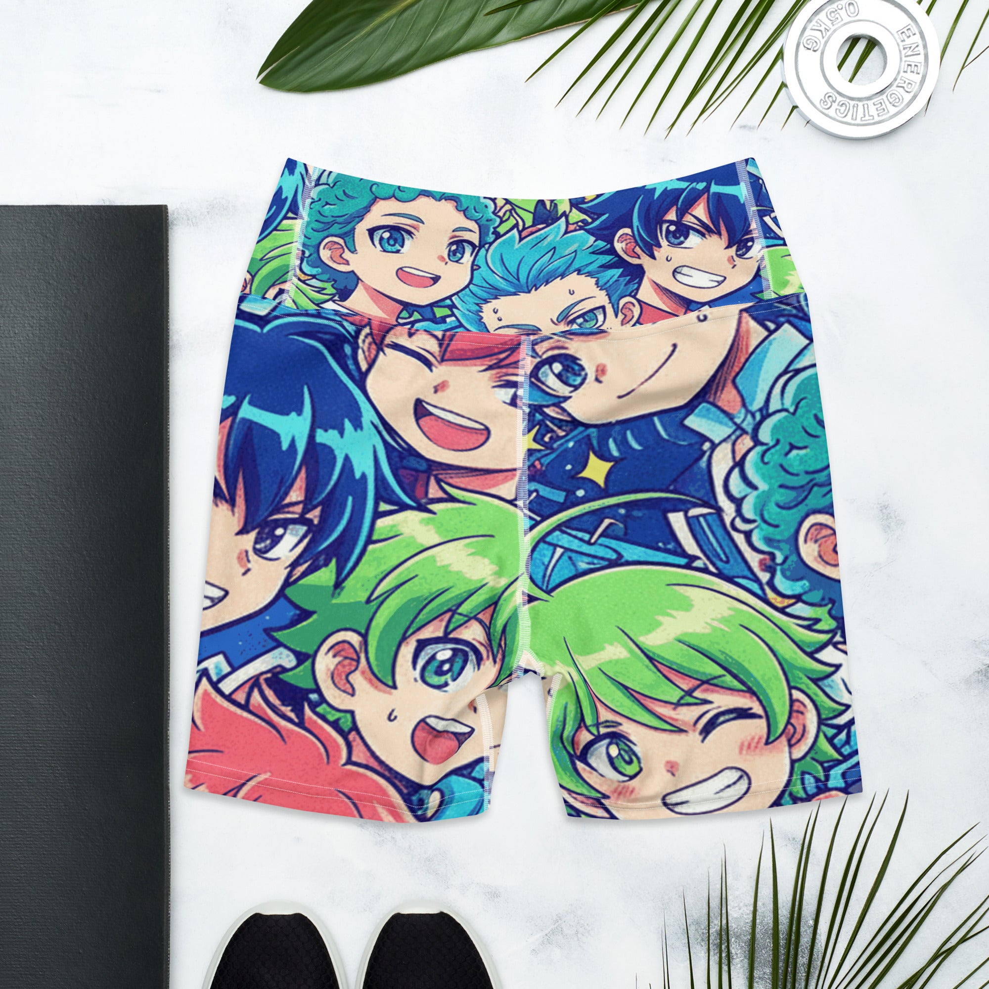 Anime Ocean Wave Yoga Shorts | GearBunch