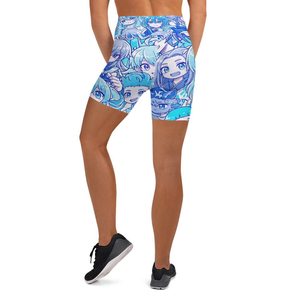 Anime Collage Ice Kingdom Yoga Shorts | GearBunch