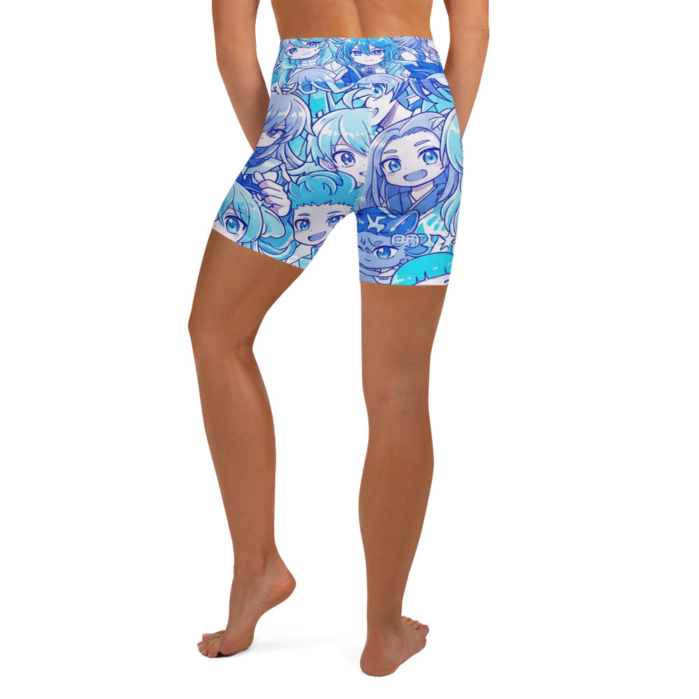 Anime Collage Ice Kingdom Yoga Shorts | GearBunch