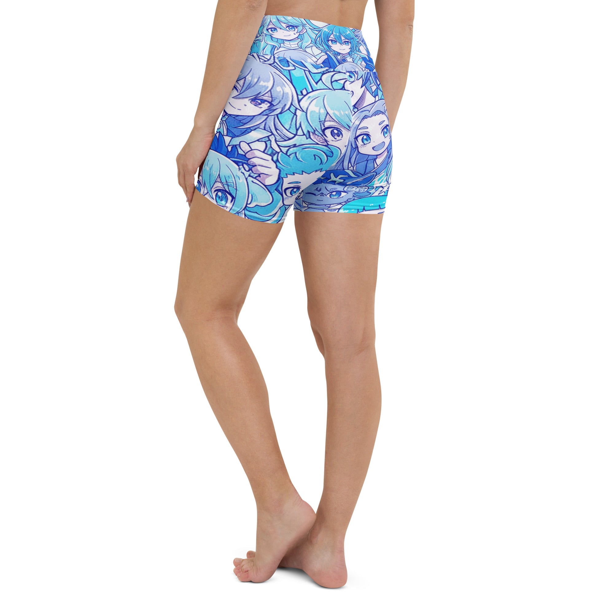 Anime Collage Ice Kingdom Yoga Shorts | GearBunch