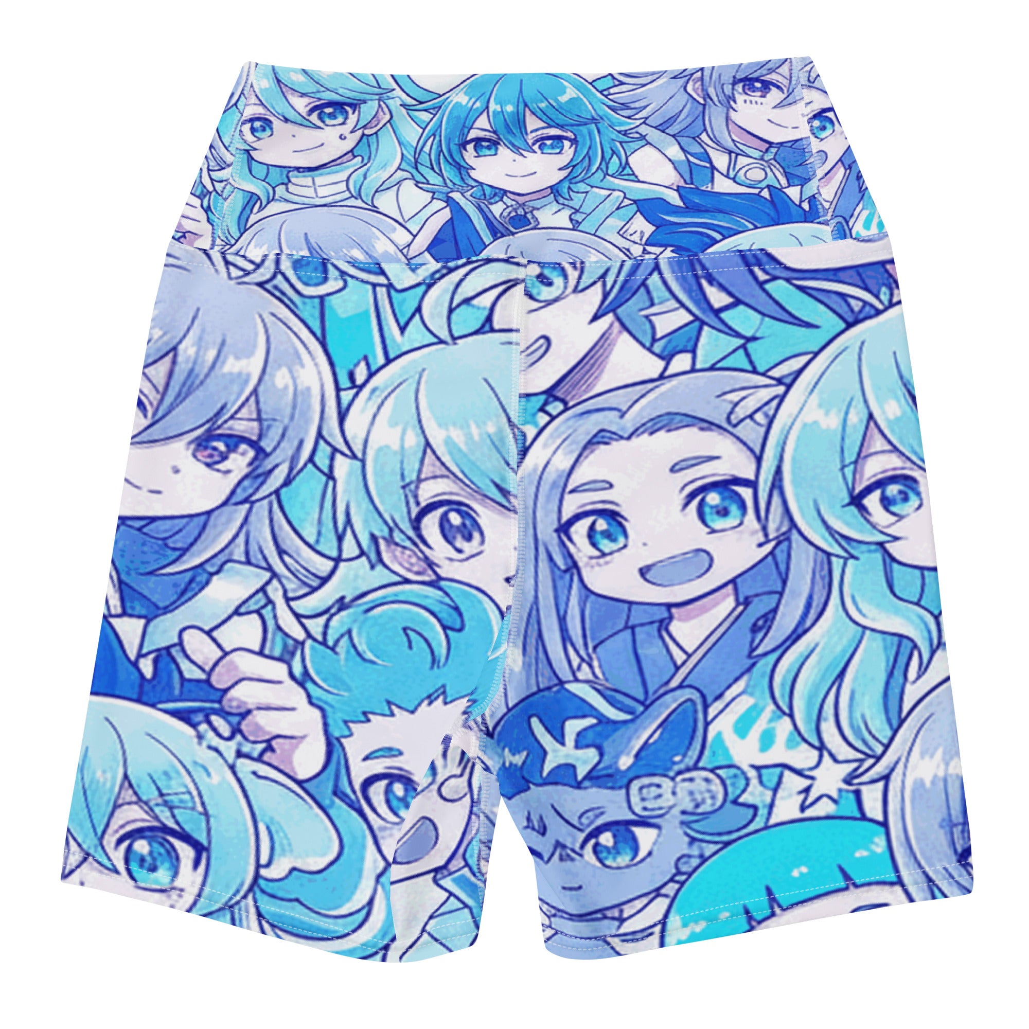 Anime Collage Ice Kingdom Yoga Shorts | GearBunch
