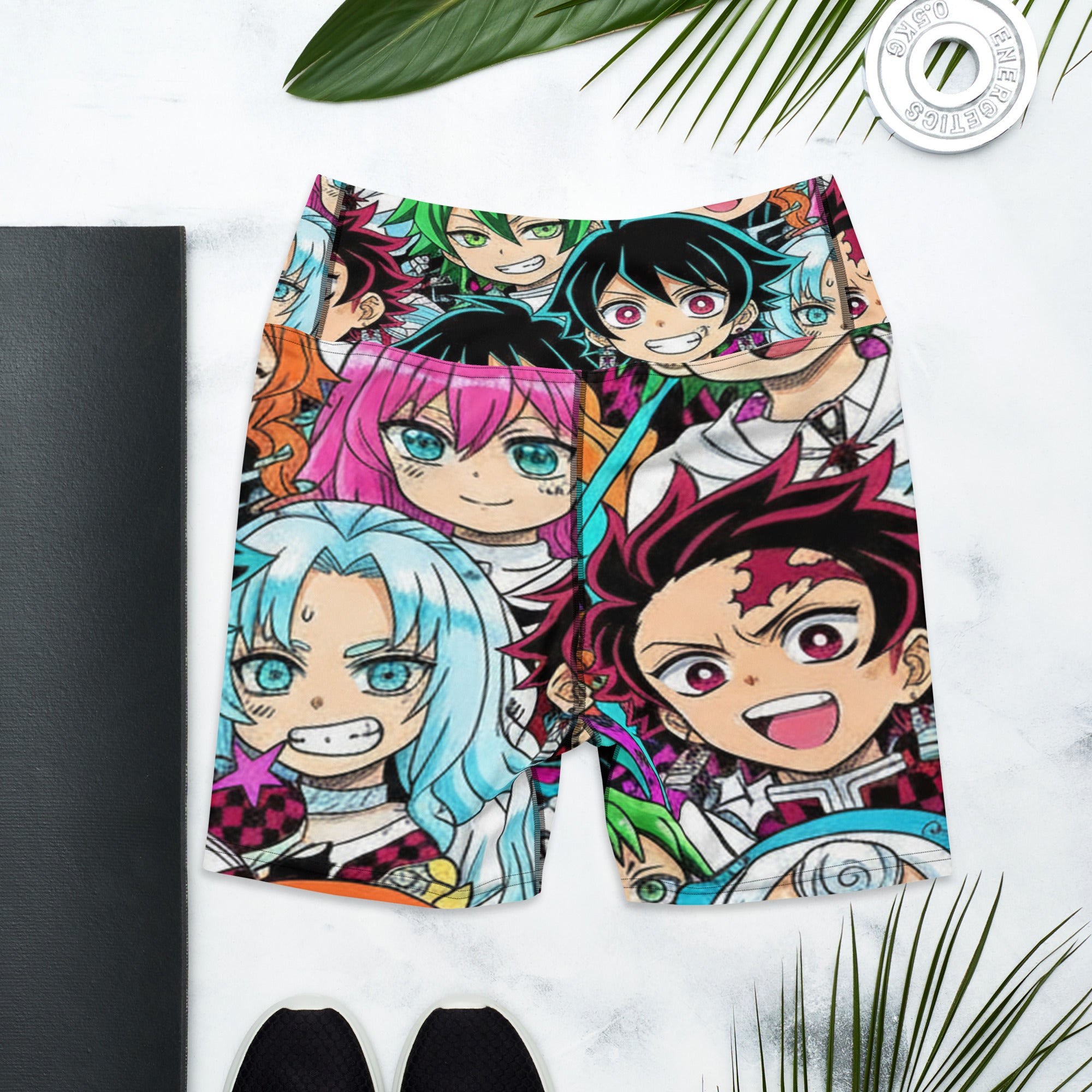 Anime Collage Demon Slayer Style Yoga Shorts | GearBunch