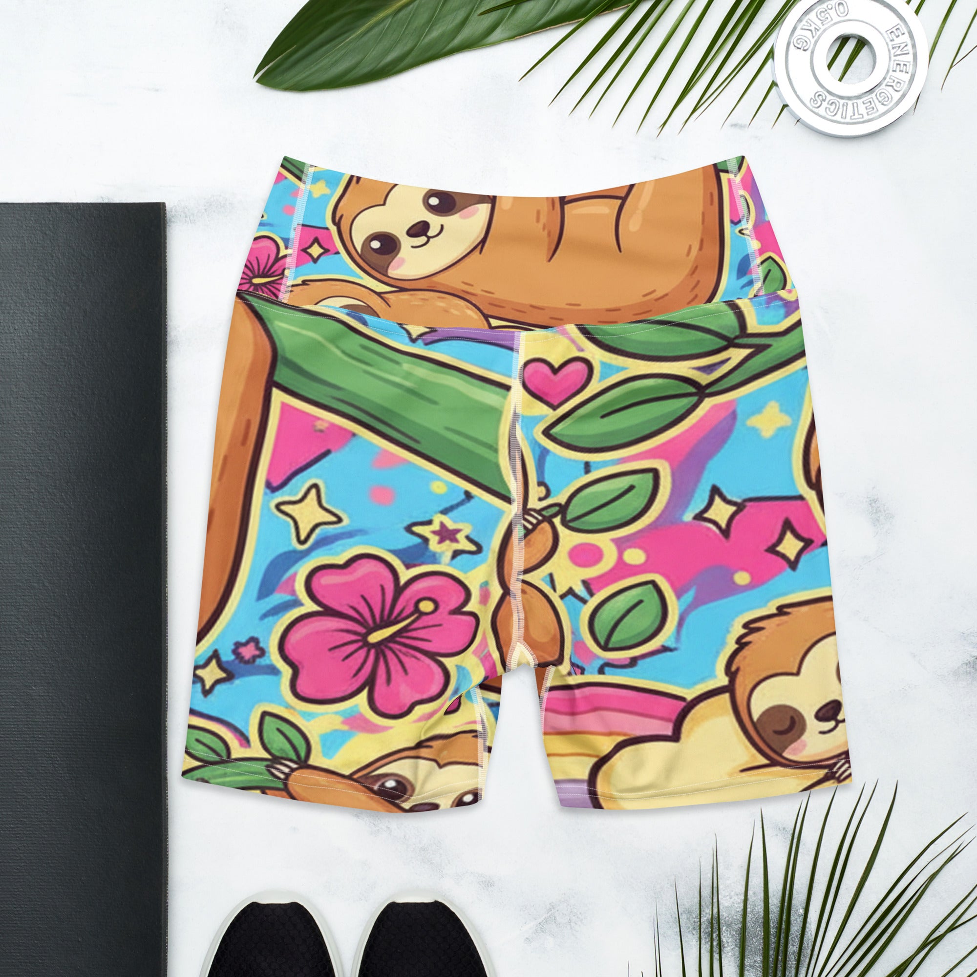 Vibrant Sloth Chill Yoga Shorts | GearBunch