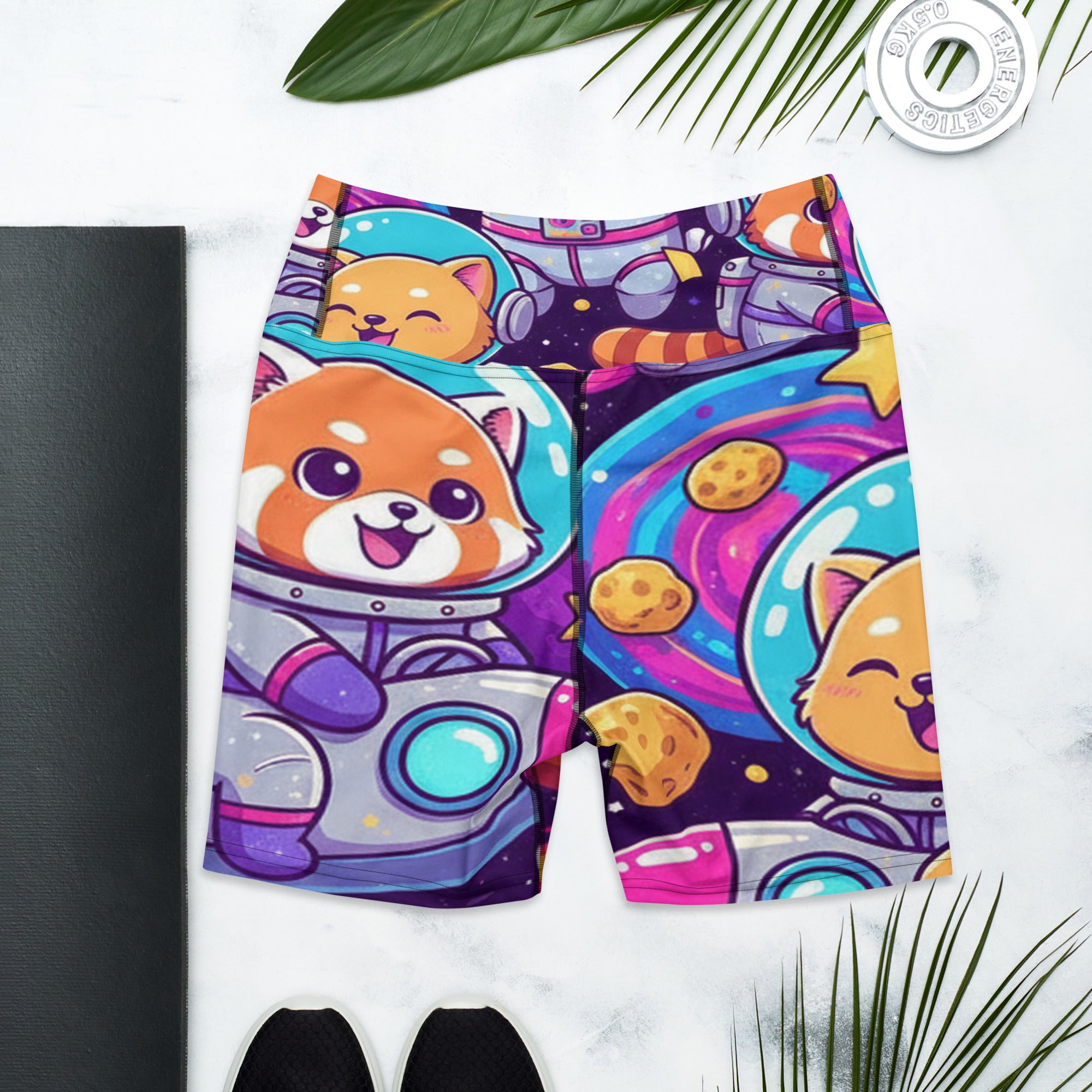 Vibrant Space Animals Yoga Shorts | GearBunch