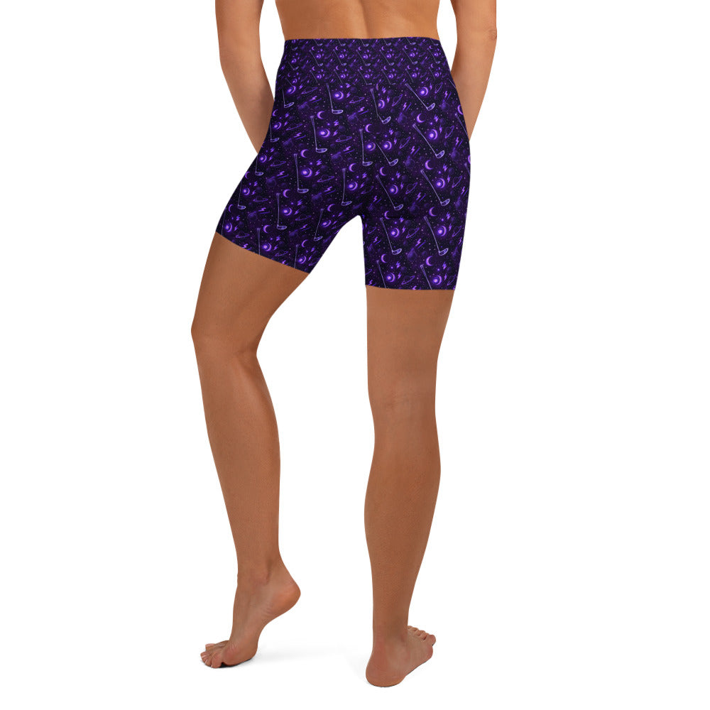 Cosmic Space Golf Yoga Shorts | GearBunch