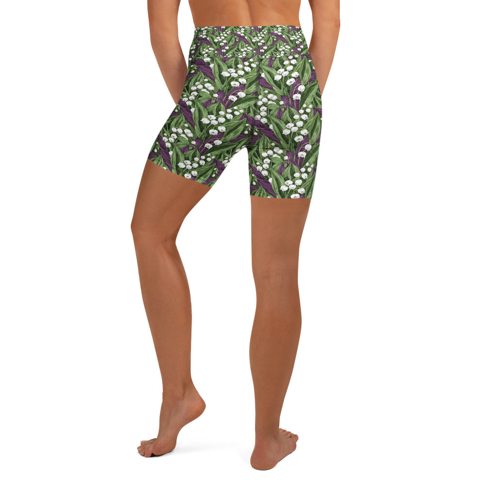 Lily of the Valley Yoga Shorts | GearBunch