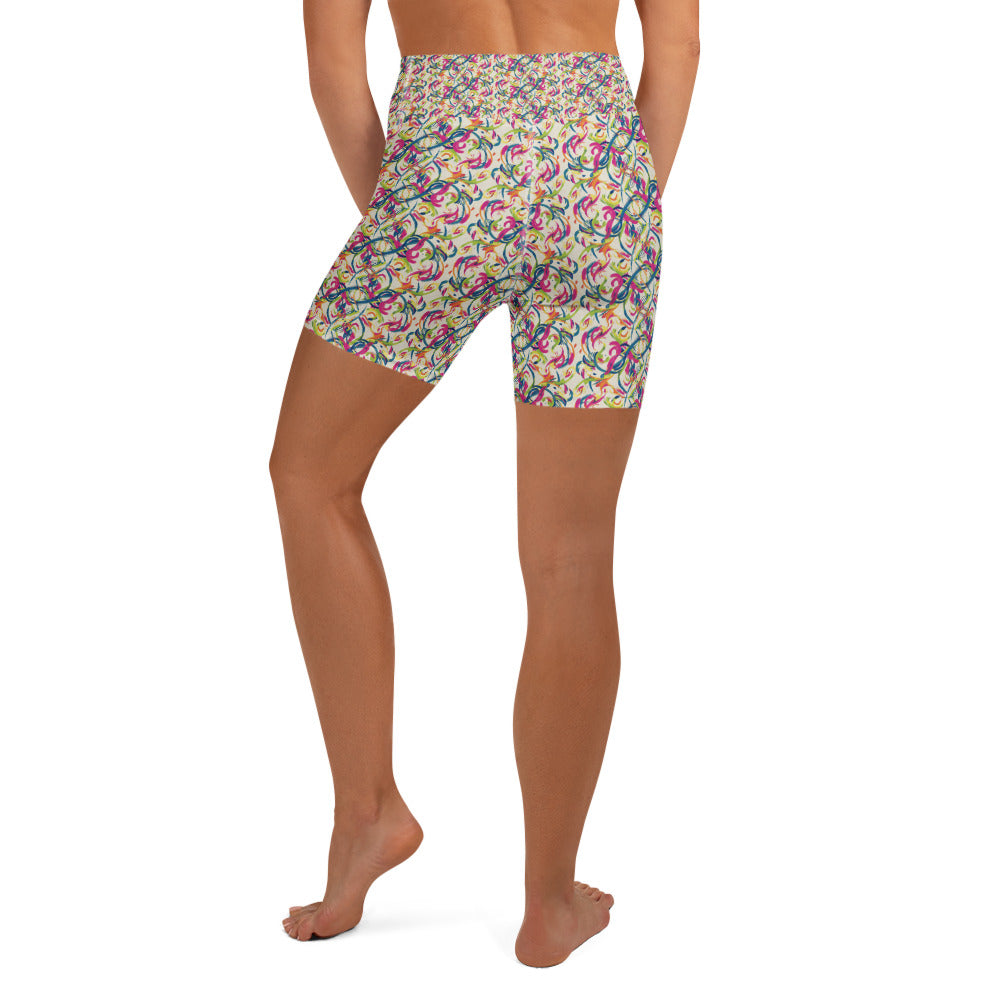 Ciao Bella Script Yoga Shorts | GearBunch