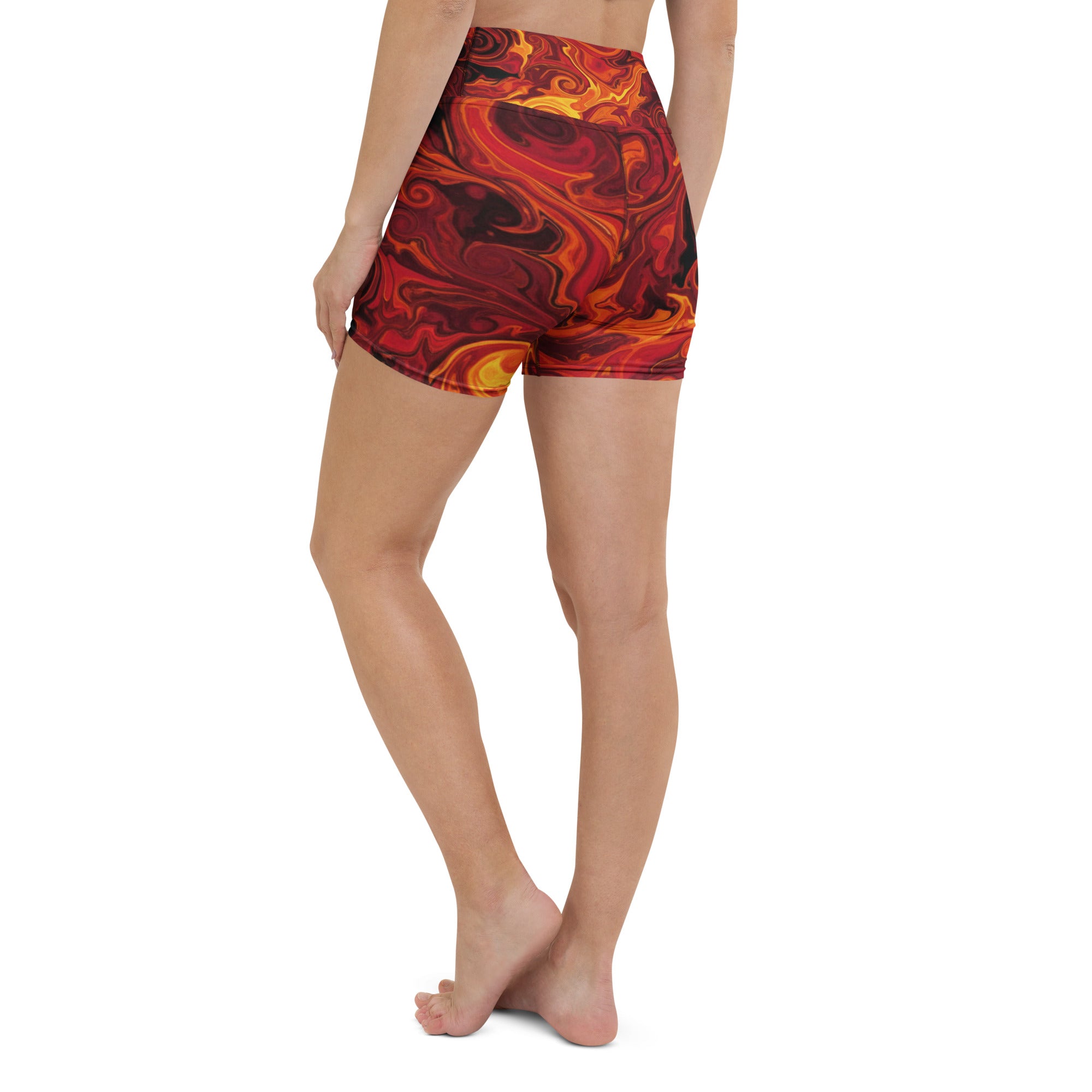 Liquid Marble Lava Flow Yoga Shorts | GearBunch