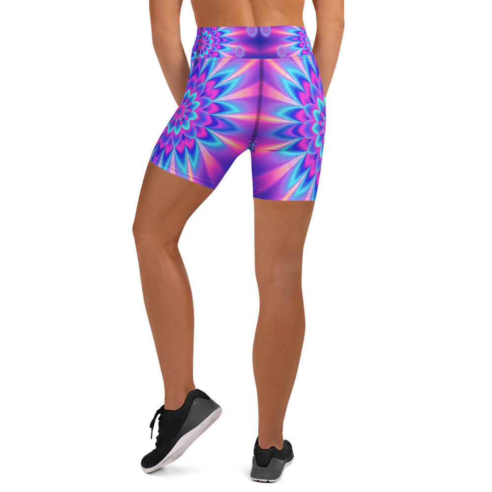 Psychedelic Vaporwave Dream Yoga Shorts | GearBunch
