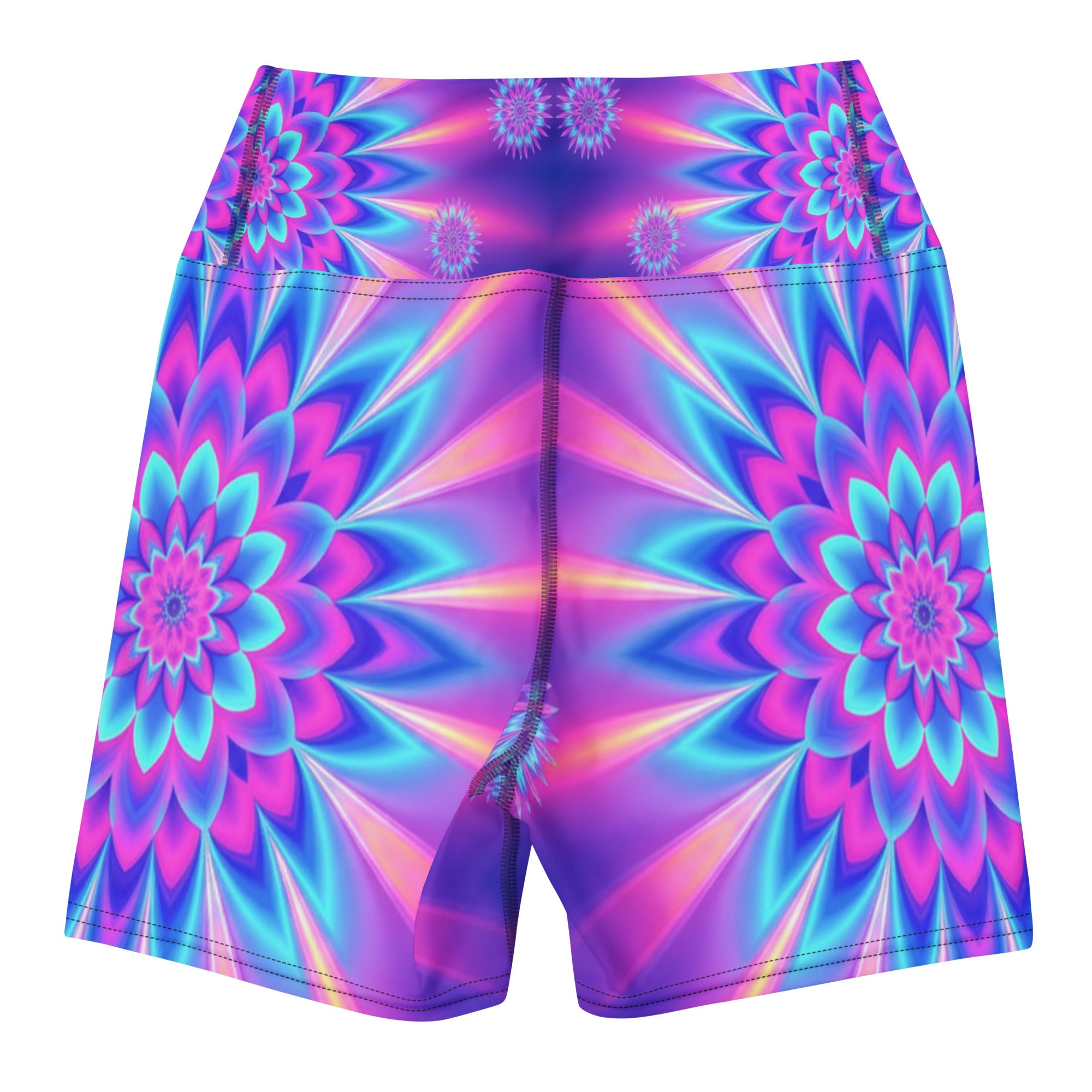 Psychedelic Vaporwave Dream Yoga Shorts | GearBunch