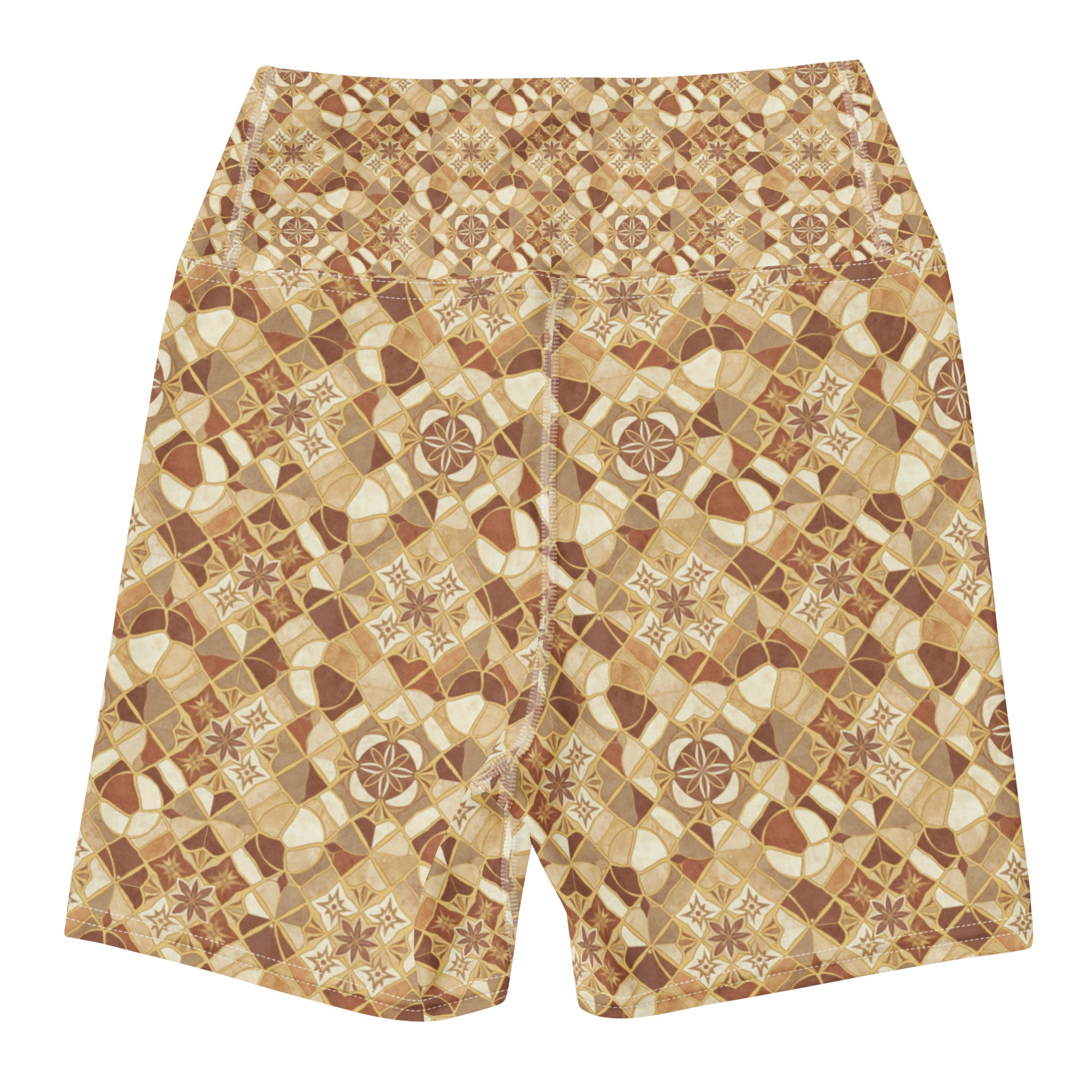 Jerusalem Stone Mosaic Yoga Shorts | GearBunch